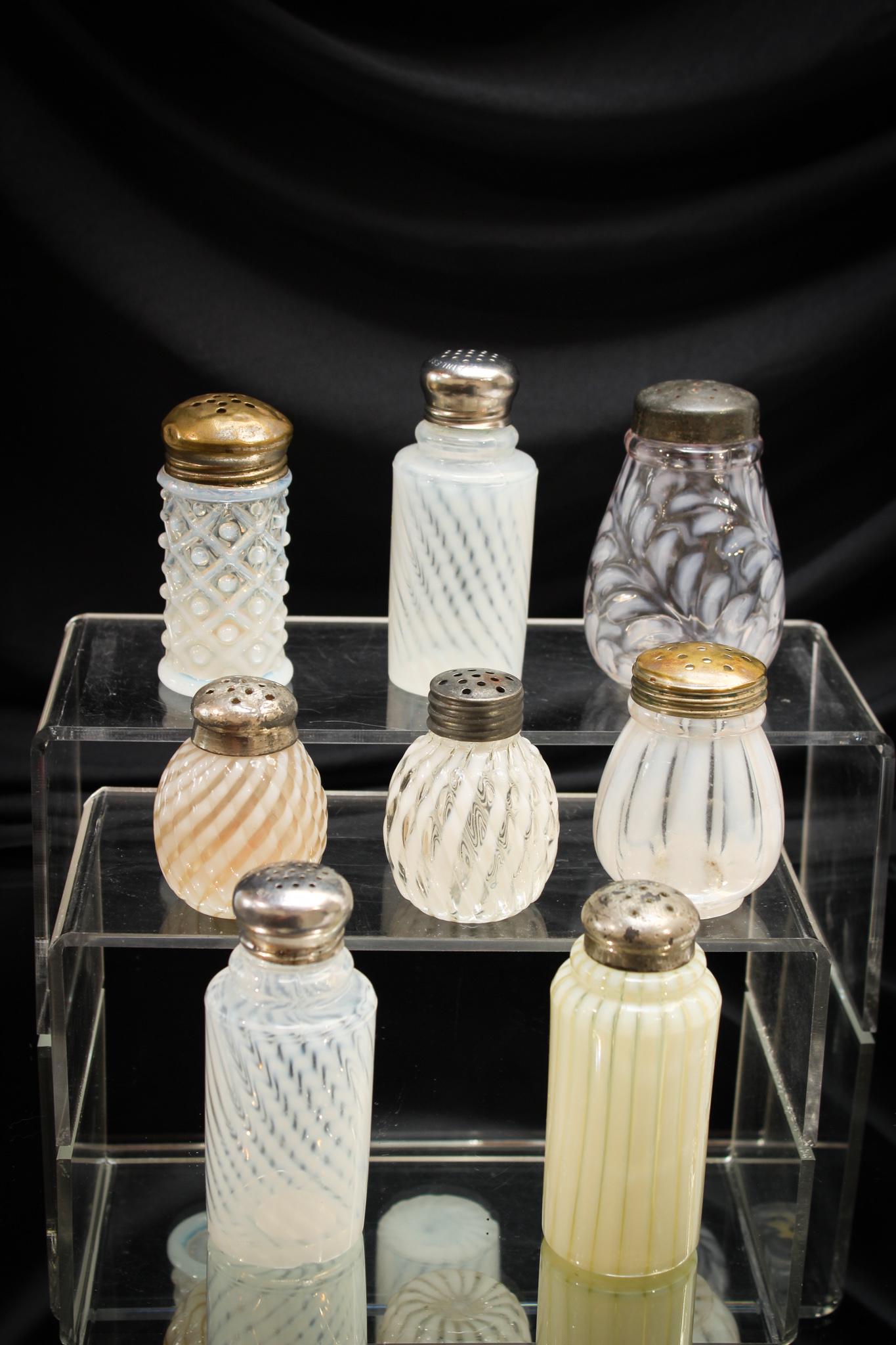 8 pc. Lot Victorian Opalescent Glass Salt Shakers (1 of 3)