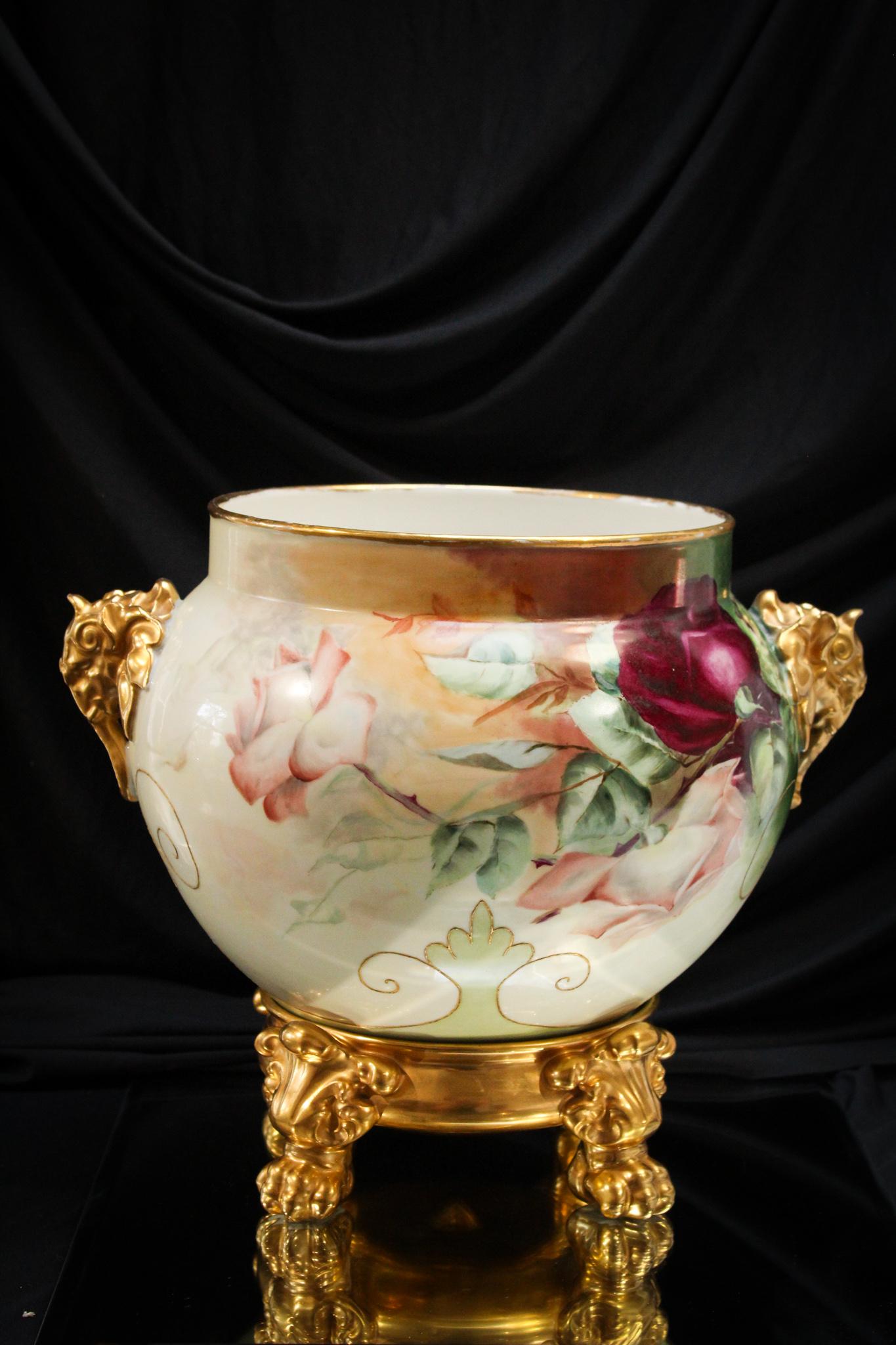 Limoges Hand Painted Porcelain Elephant Head Jardinere & Plinth (1 of 12)