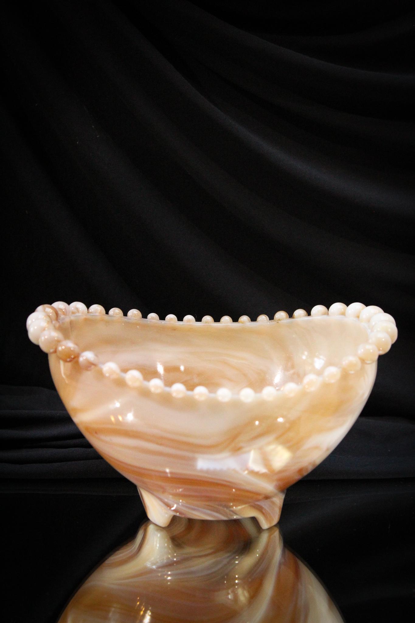 Imperial Caramel Slag Glass Candlewick Bowl- Undesirable (1 of 4)