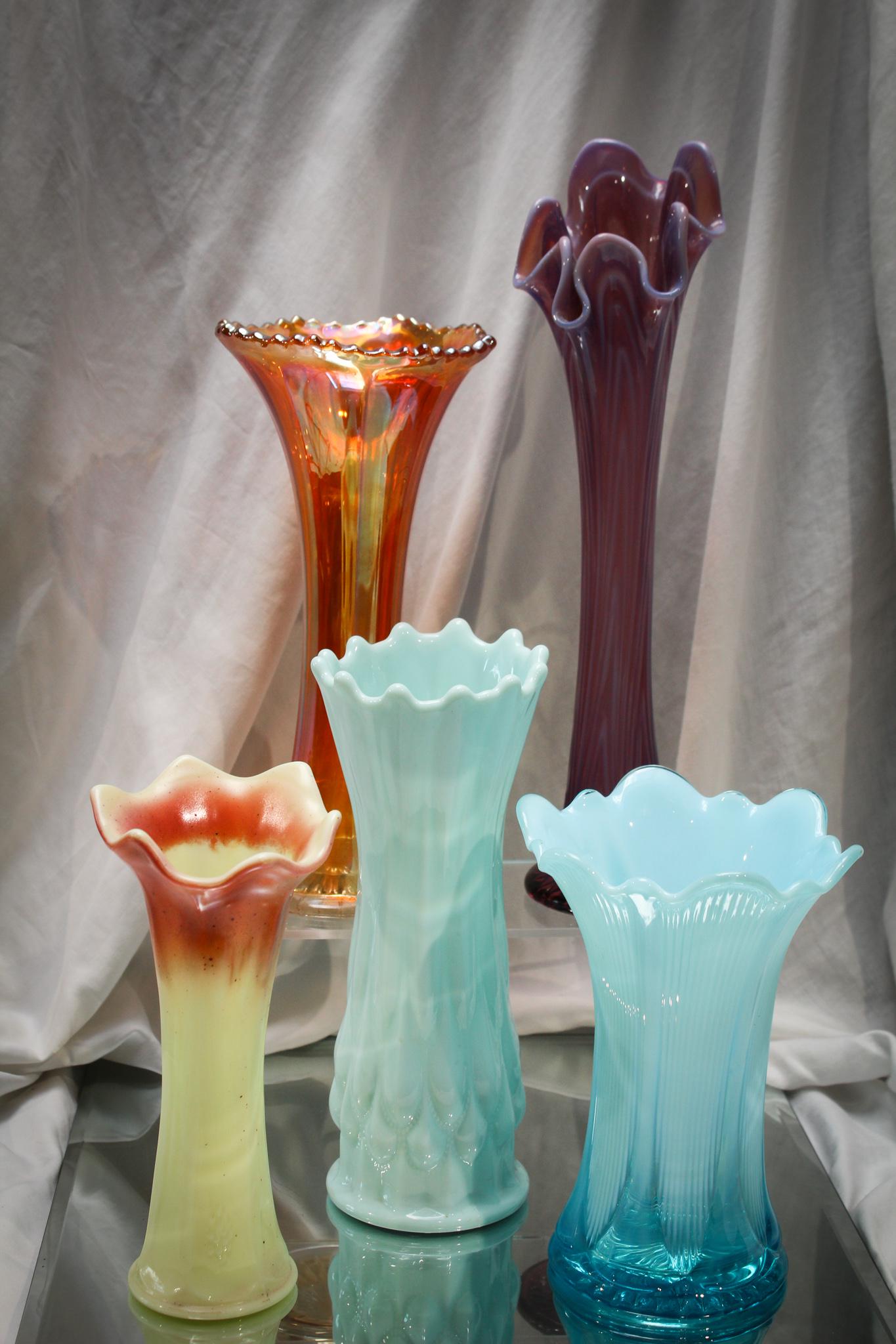 5 pc. Lot Art Glass Swung Vases (1 of 6)