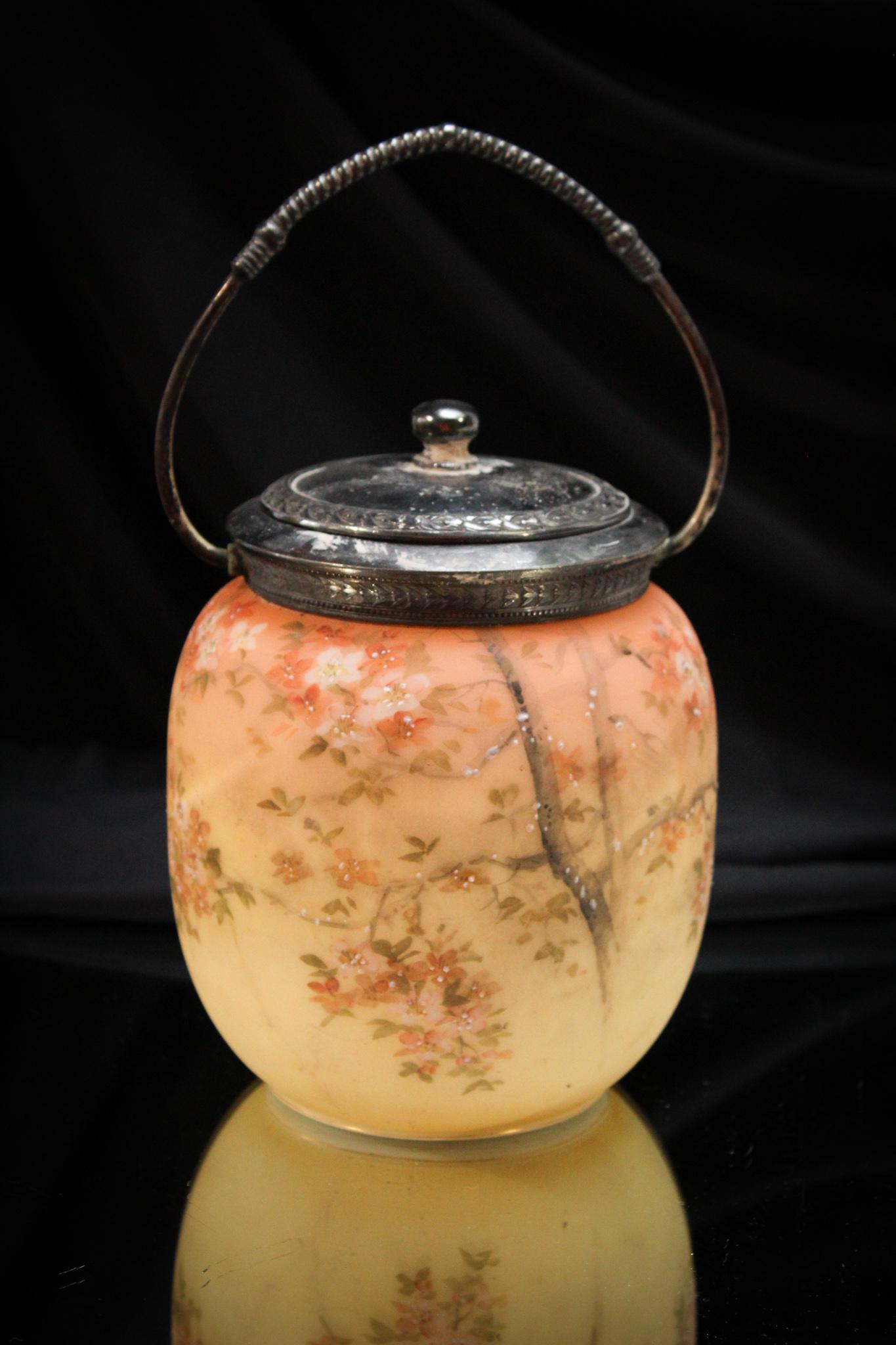 Mt. Washington Decorated Glass Victorian Biscuit Jar (1 of 6)