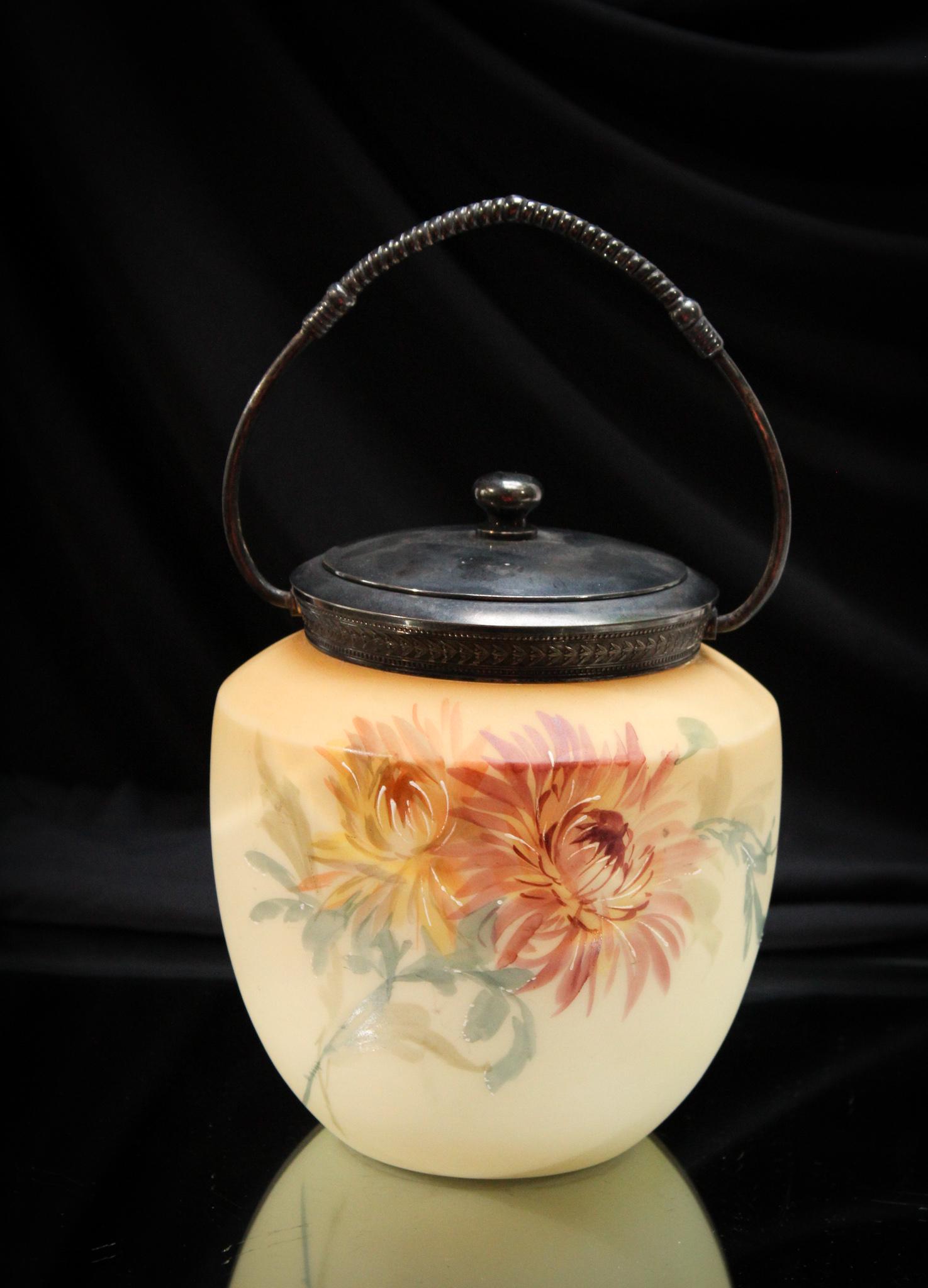 Mt. Washington Decorated Glass Victorian Biscuit Jar (1 of 8)