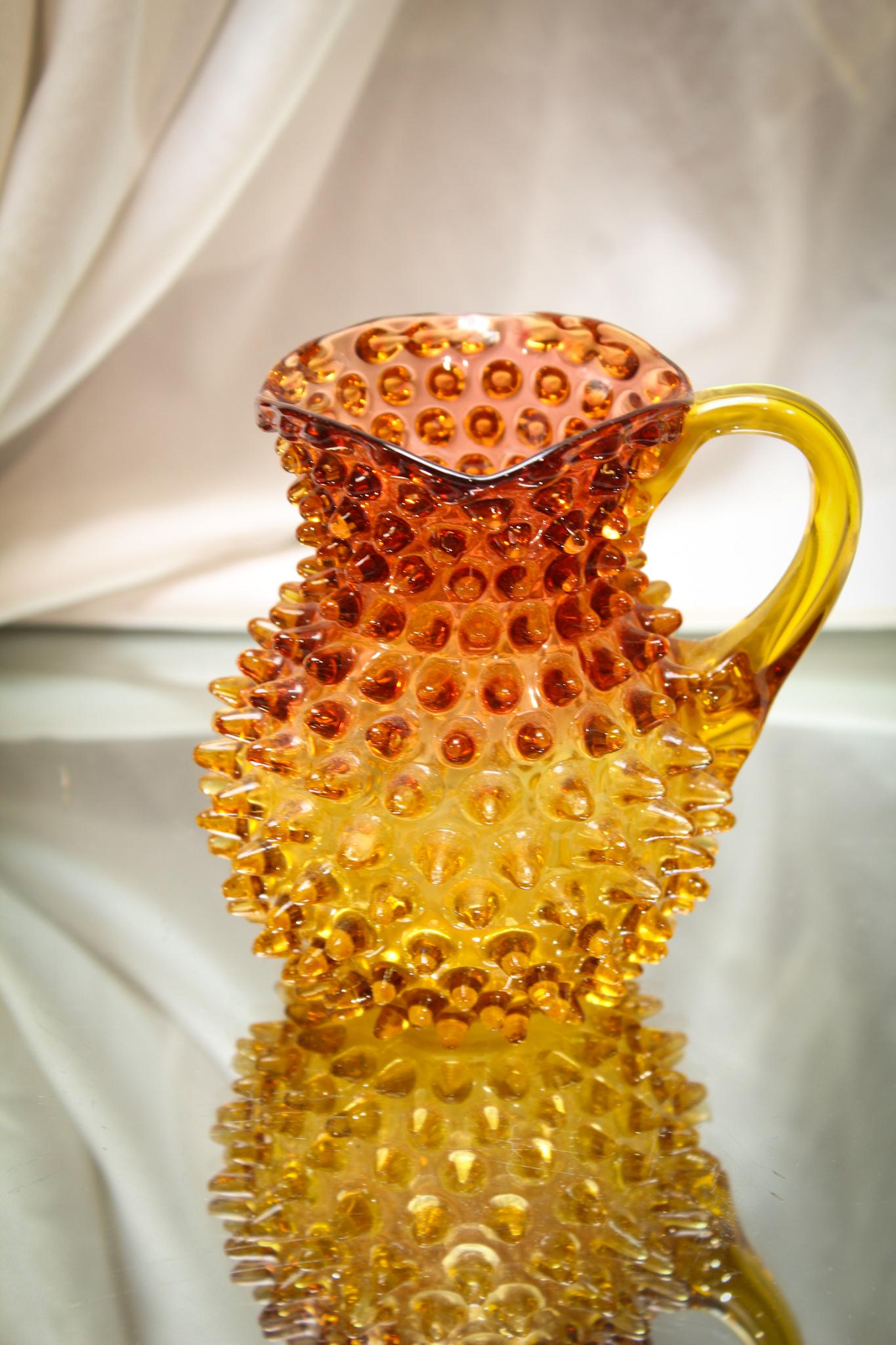 Hobb's Hobnail Amberina Victorian 4" Cream Pitcher (1 of 5)