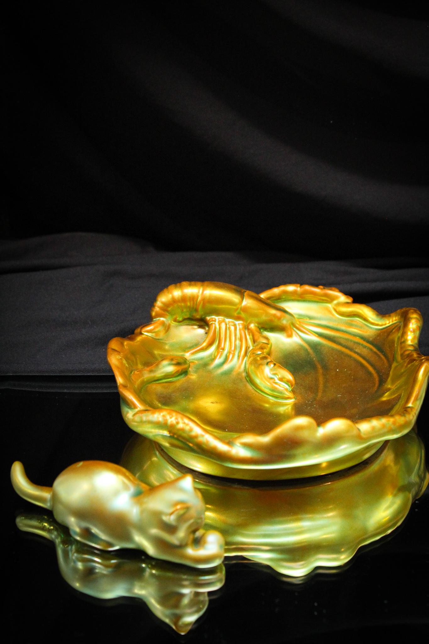 2 pc. Lot Zsolnay Eosin Pottery (1 of 8)