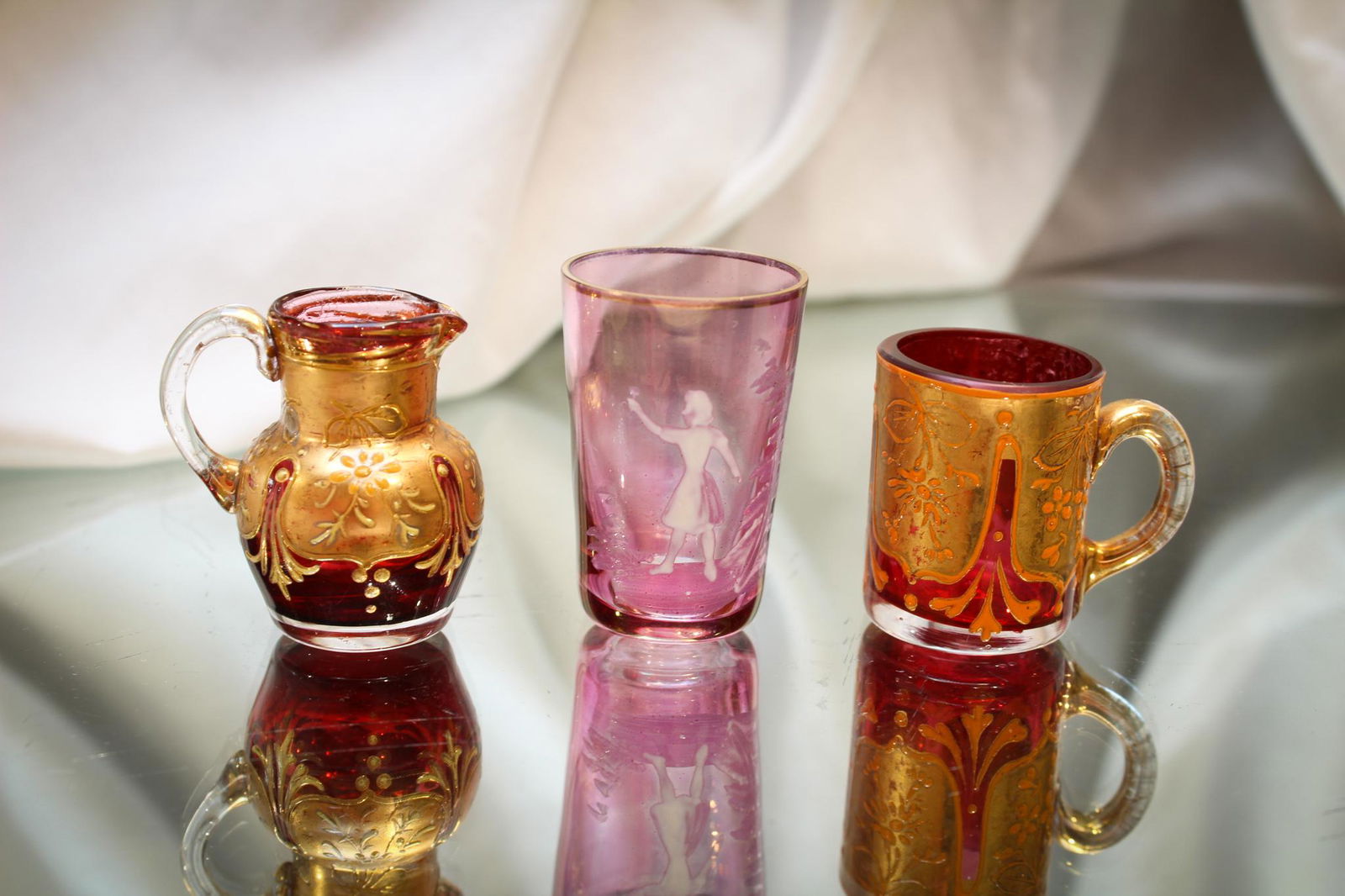 3 pc. Lot Moser & Bohemian Glass Miniatures (1 of 7)