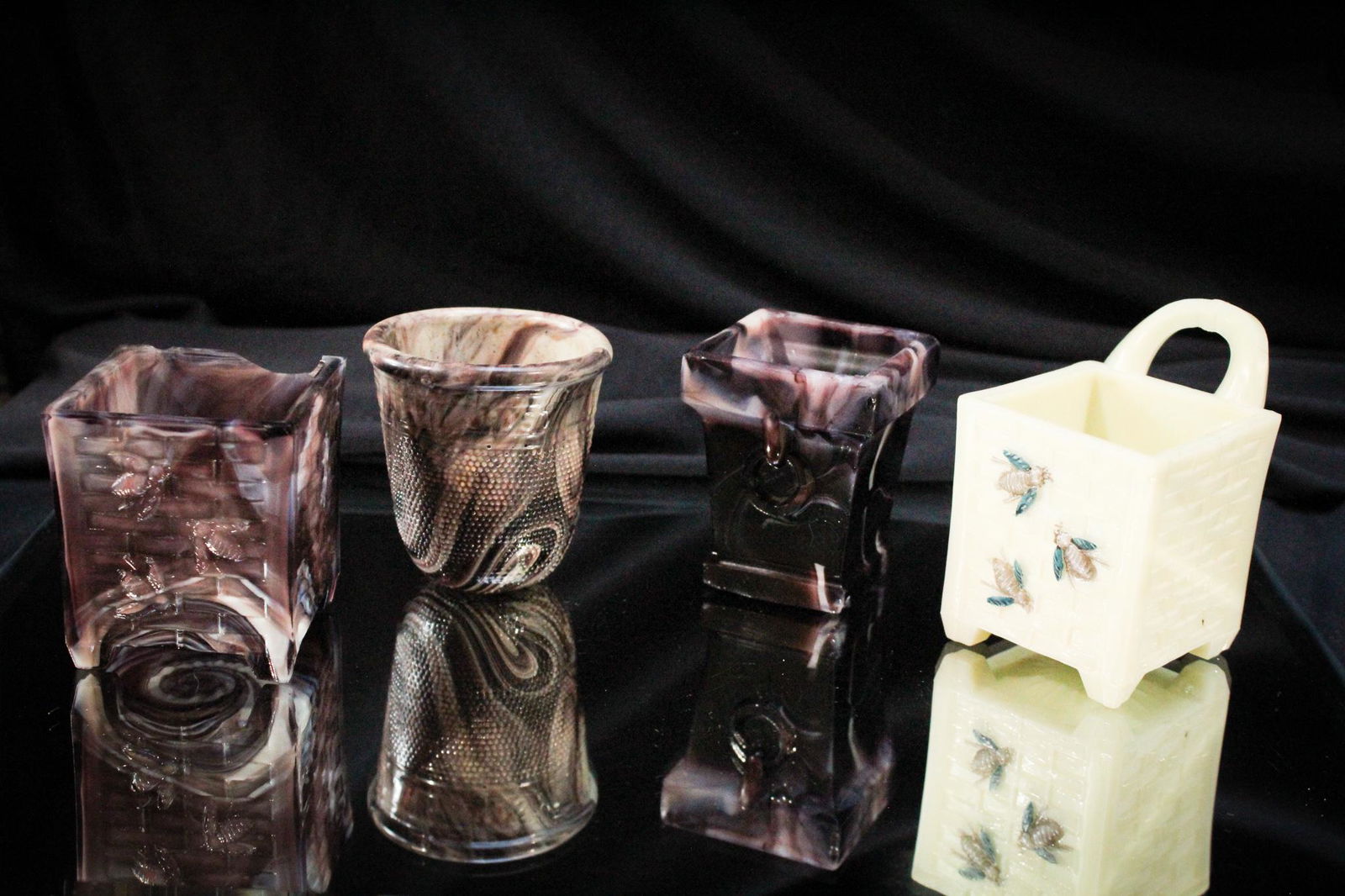 4 pc. Victorian Glass Toothpick Holder Lot (1 of 9)