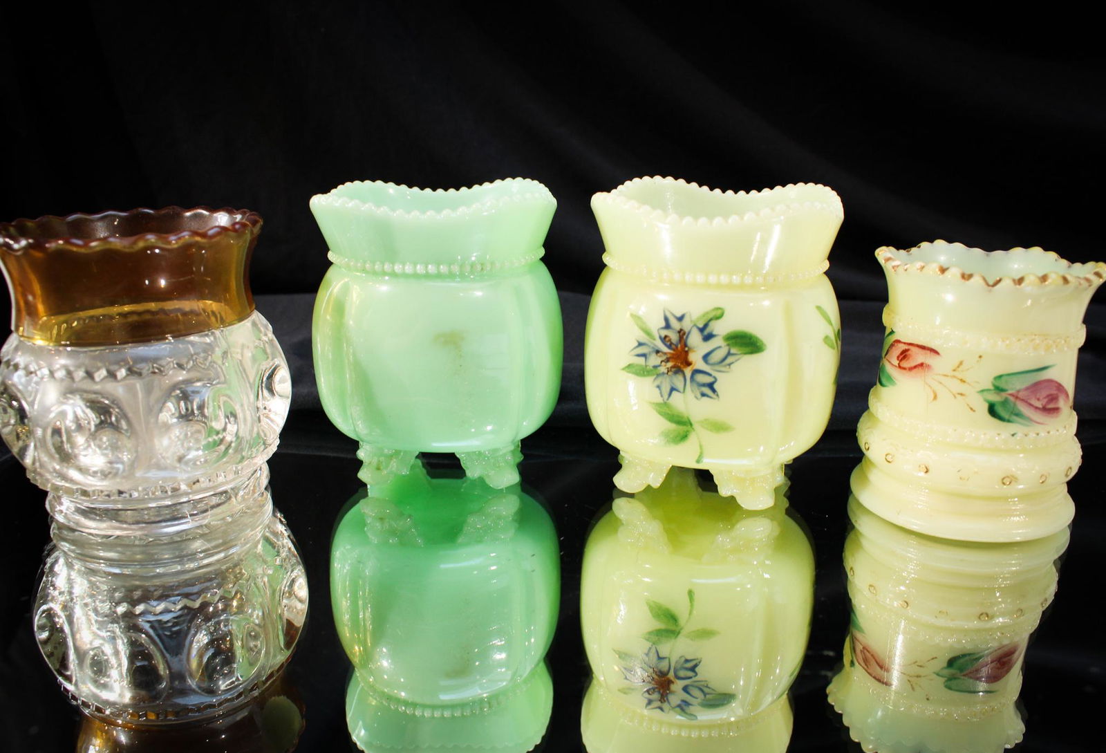 4 pc Lot Victorian Glass Toothpick Holders (1 of 6)
