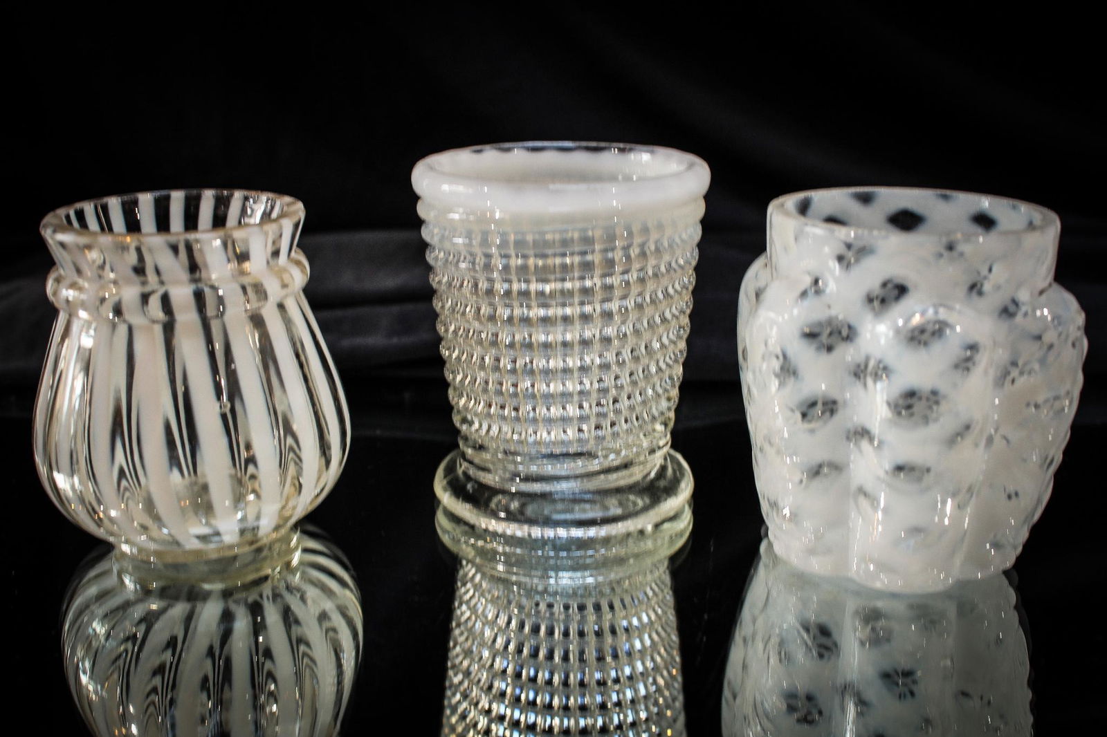 3 pc. Lot Opalescent Toothpick Holders (1 of 5)