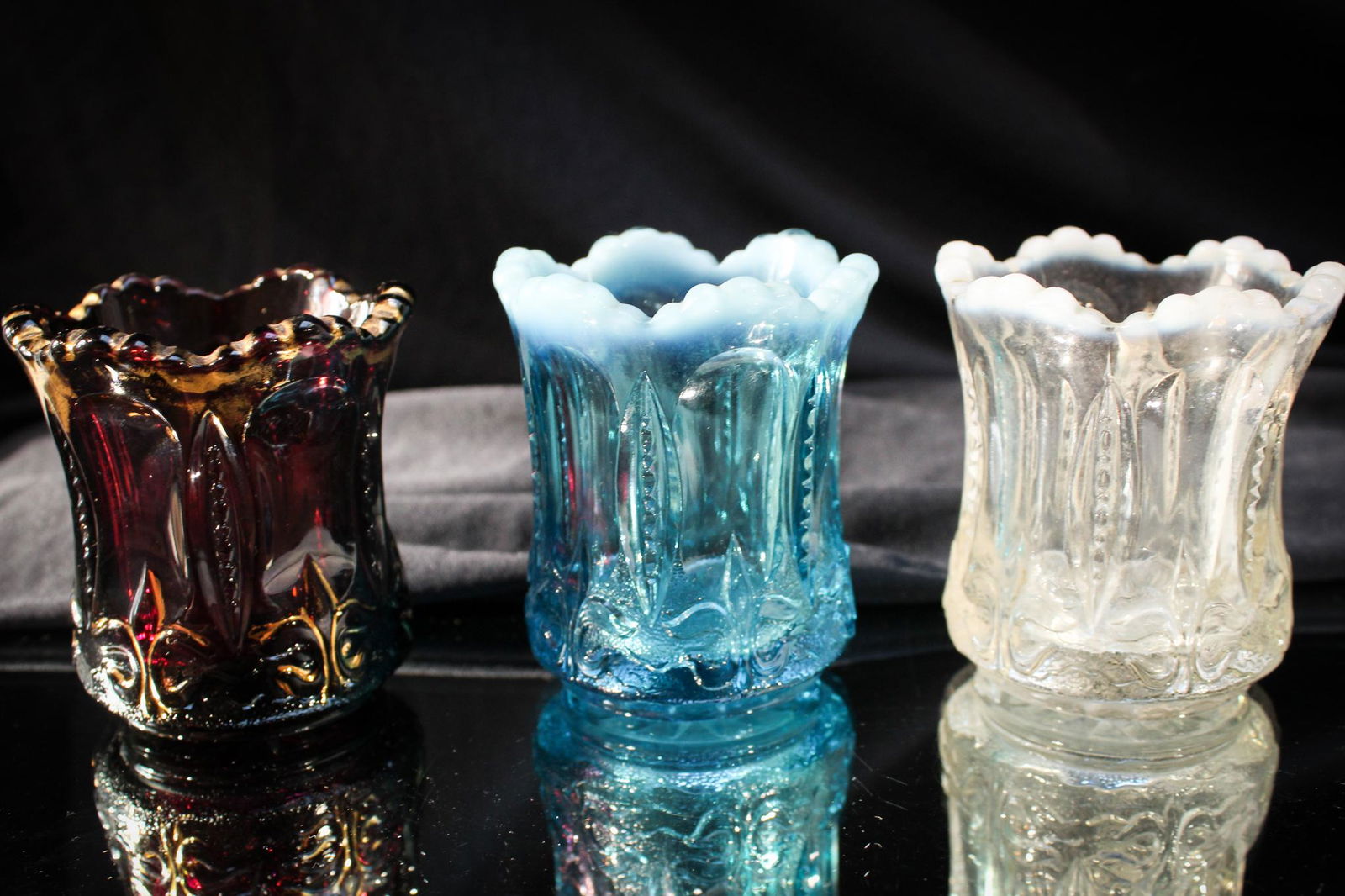 3 pc. Lot Jefferson Iris & Meander Victorian Toothpick Holders (1 of 6)