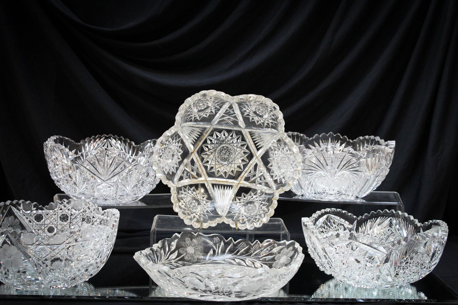 Mega Magnum Auctions 6 pc. Lot Cut Glass Bowls (1 of 19)