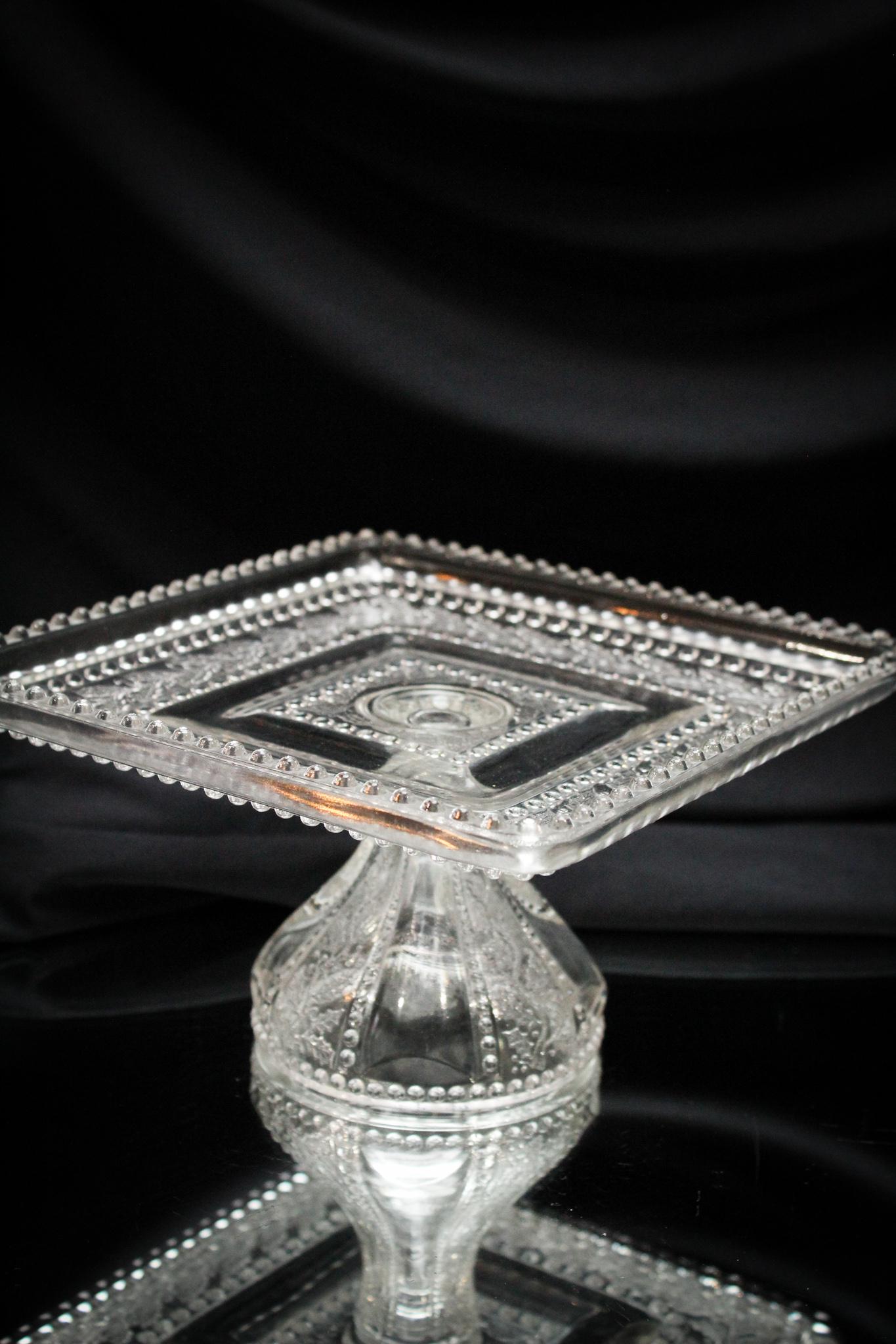 Greentown Victorian Glass Clear Pedestal Plate (1 of 6)