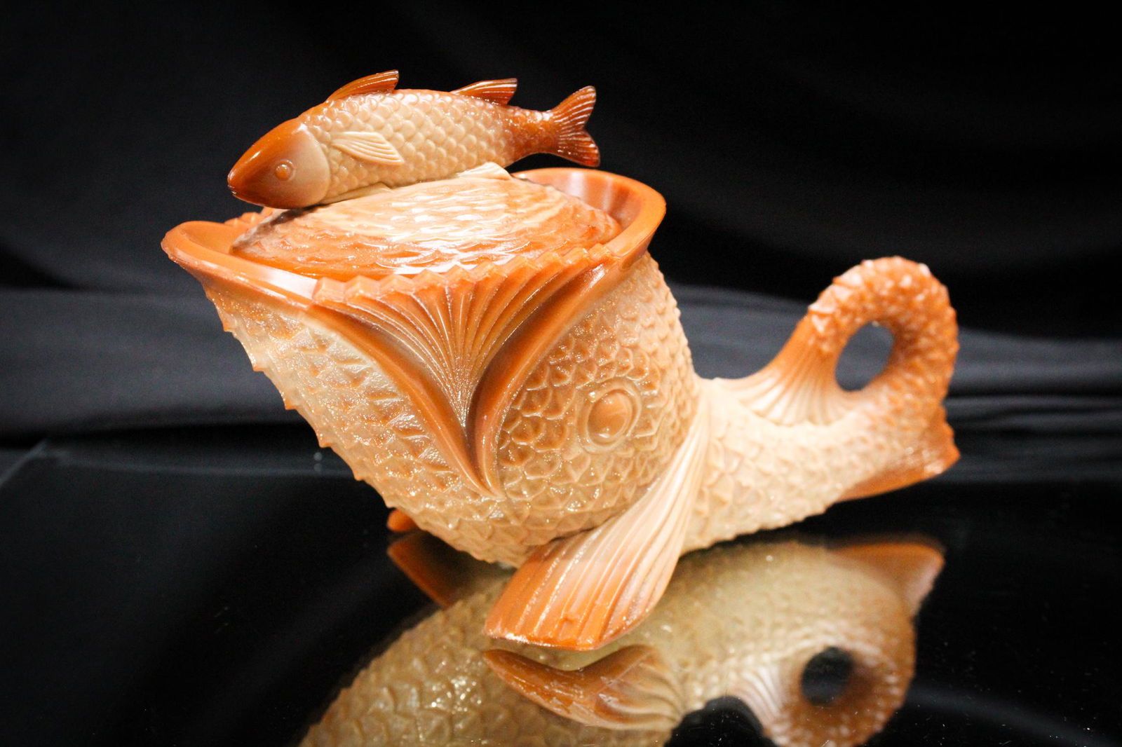 Greentown Novelty Victorian Glass Dolphin (1 of 4)