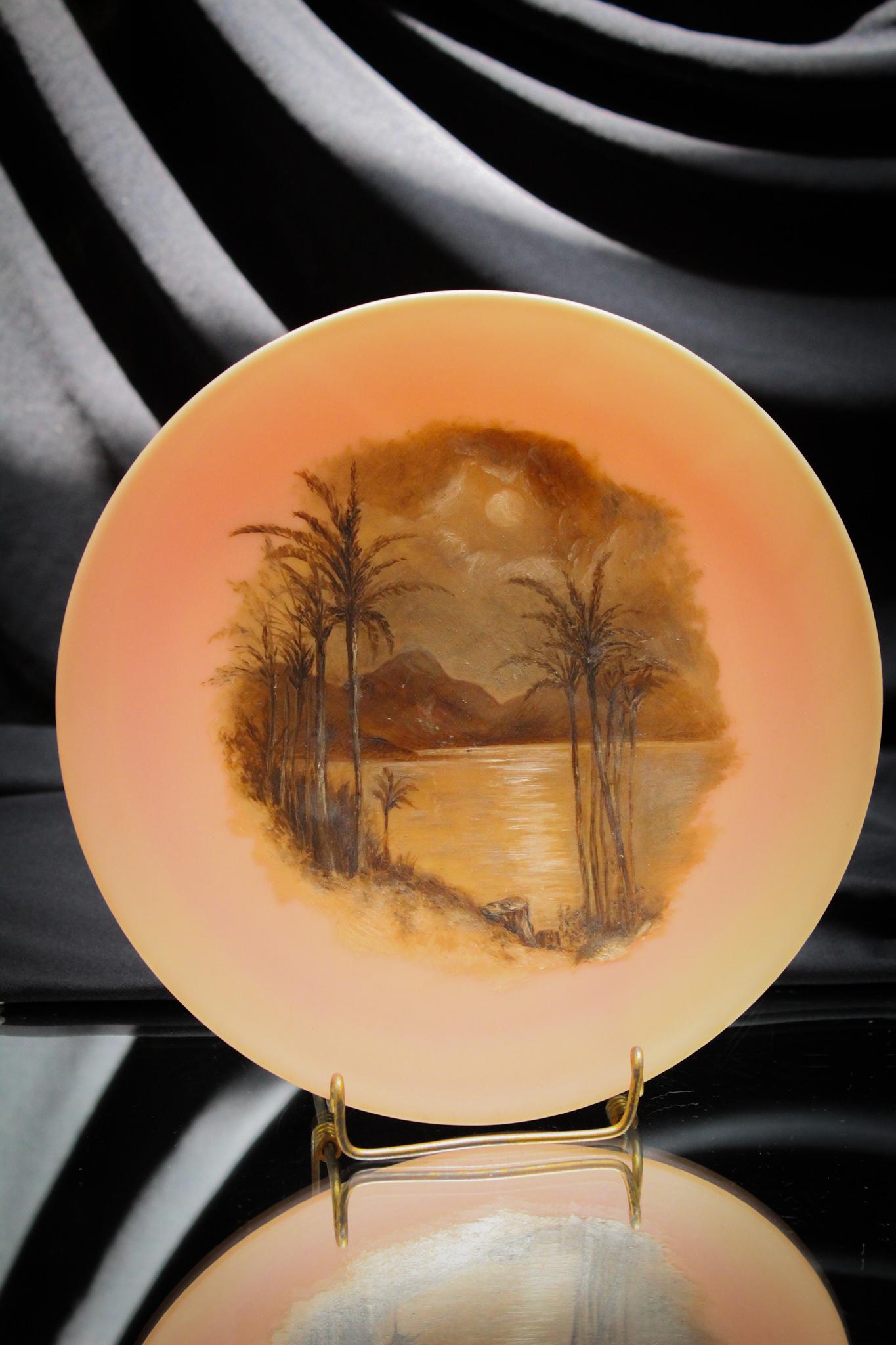 Mt. Washington Burmese decorated 8" Plate (1 of 5)