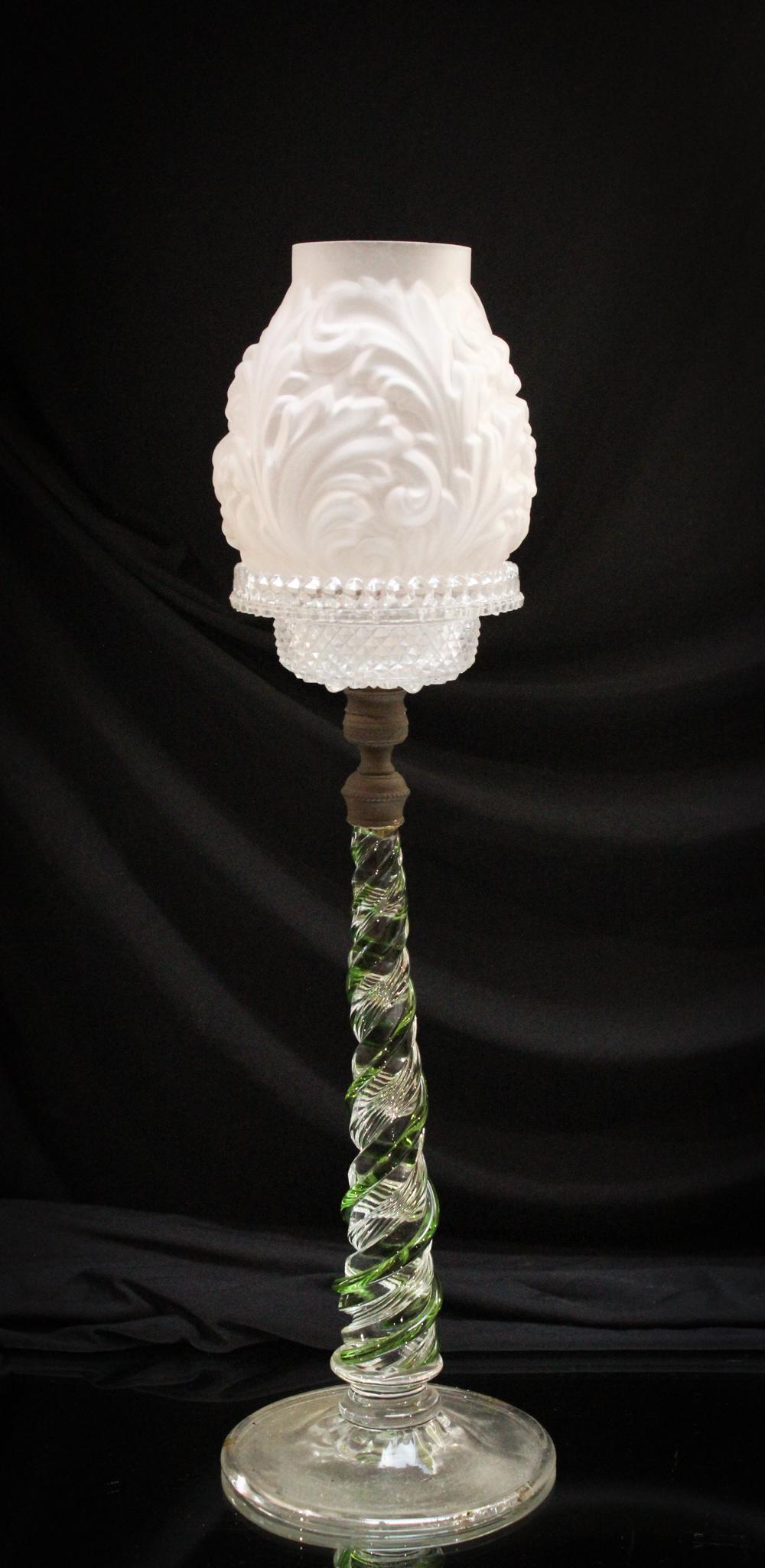 Fantastic Art Glass Pedestal Victorian Fairy Lamp (1 of 9)