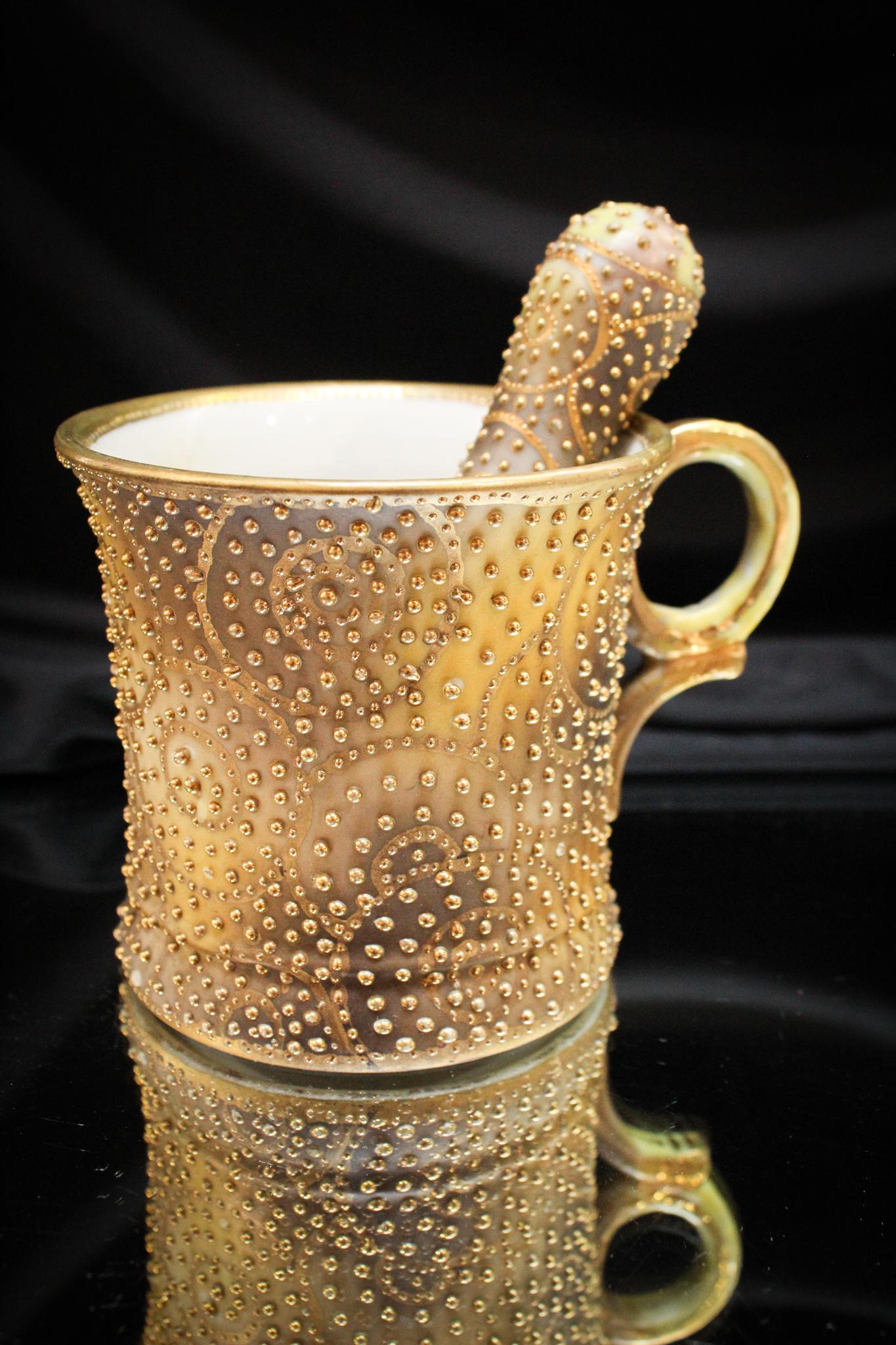 Nippon Gilt Decorated Shaving Mug & Brush (1 of 5)