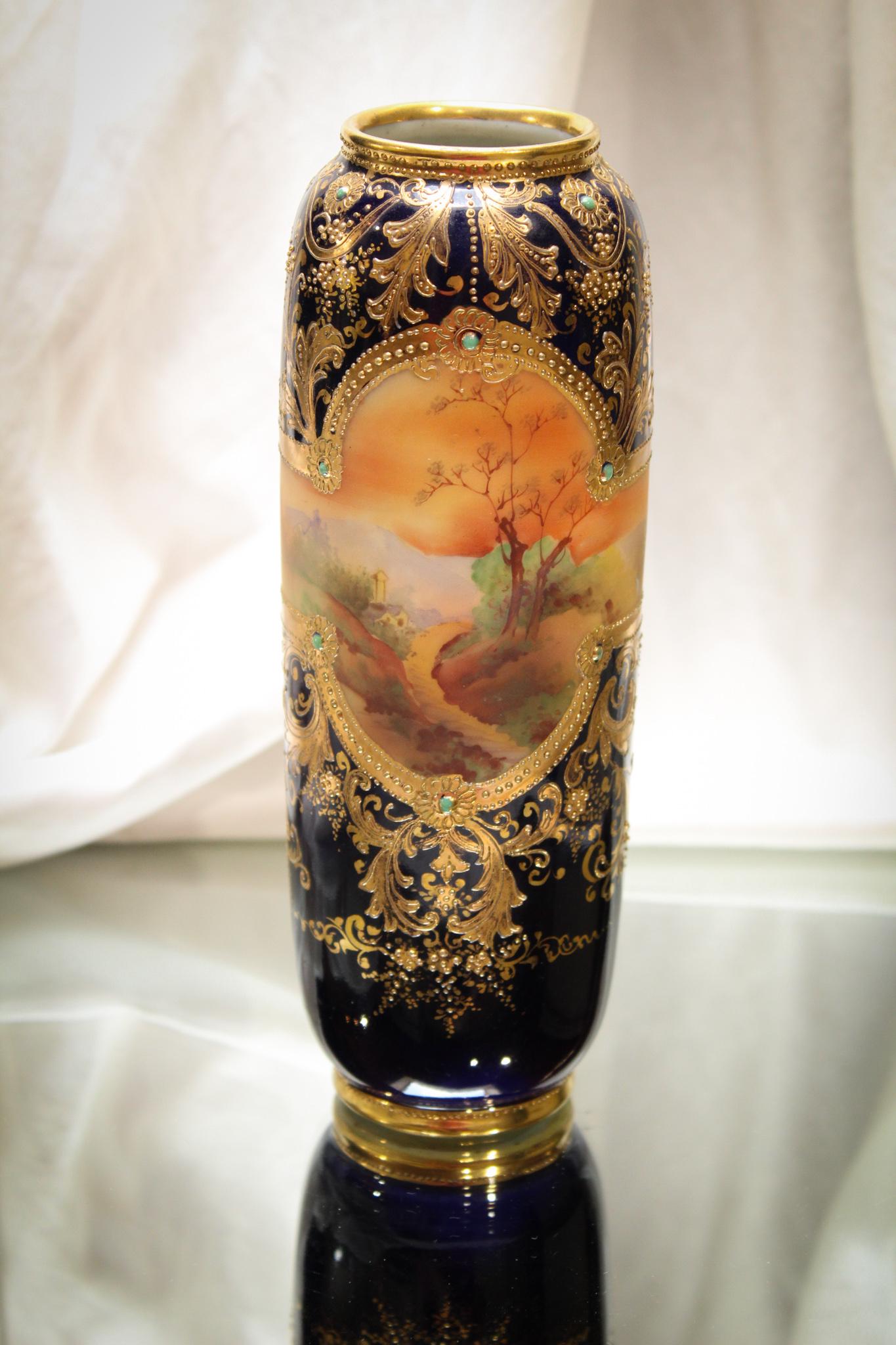 Nippon Cobalt Scenic Vase (1 of 7)