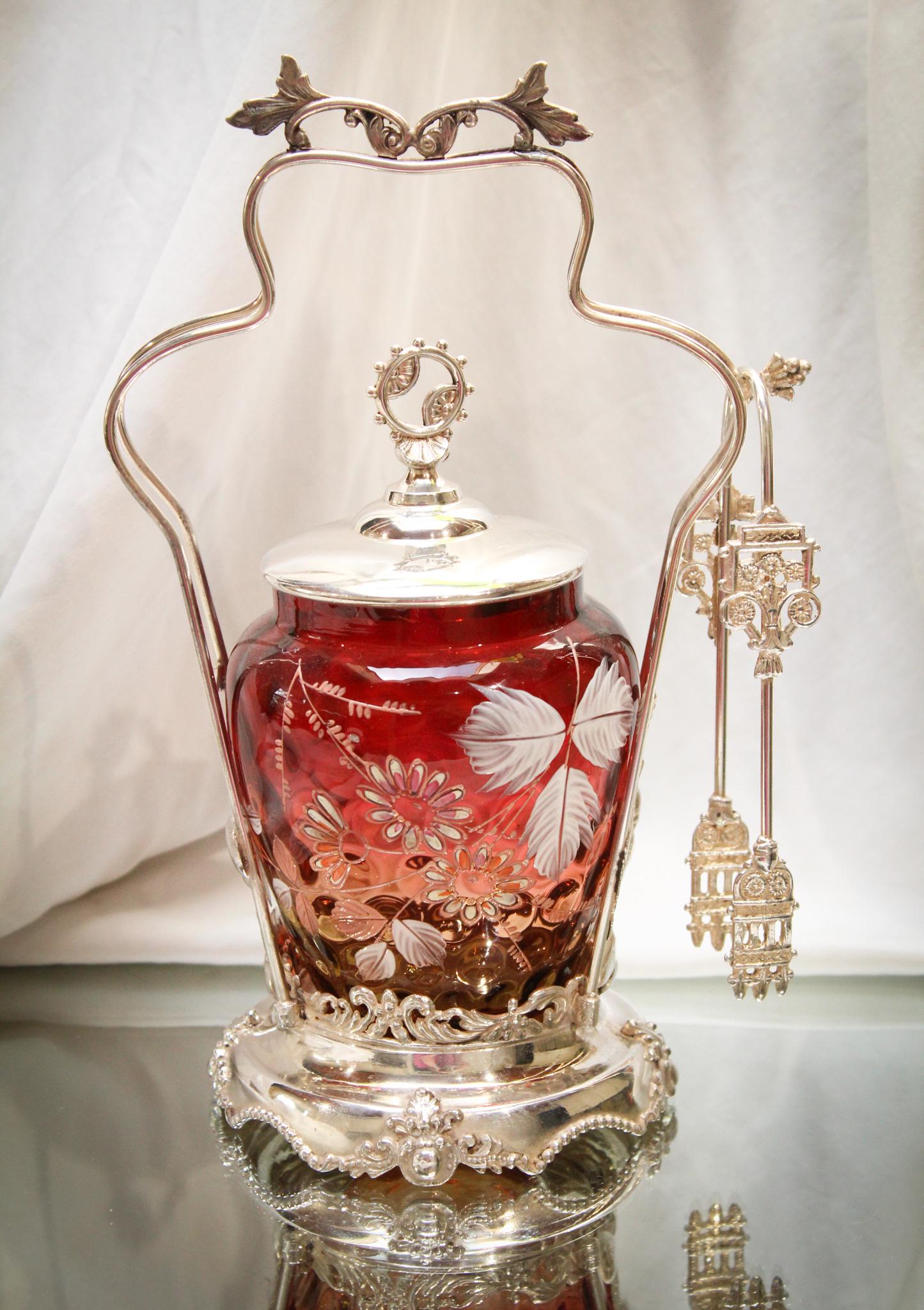 Victorian Toronto Silverplate Amberina Pickle Castor (1 of 8)