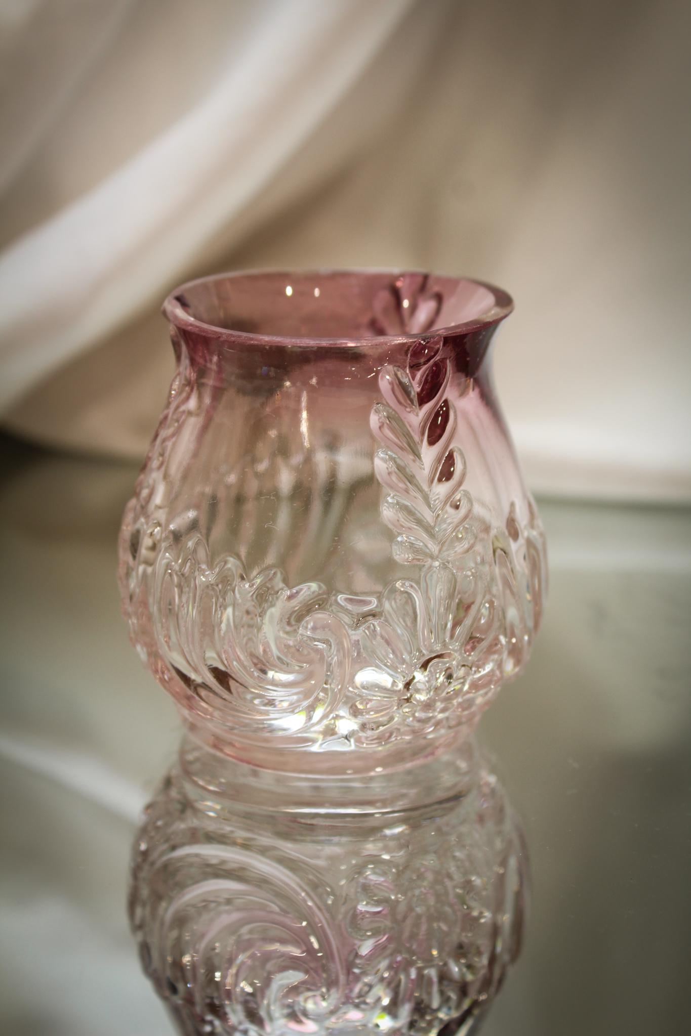 Amythest to Clear Medallion Sprig Victorian Toothpick Holder (1 of 3)