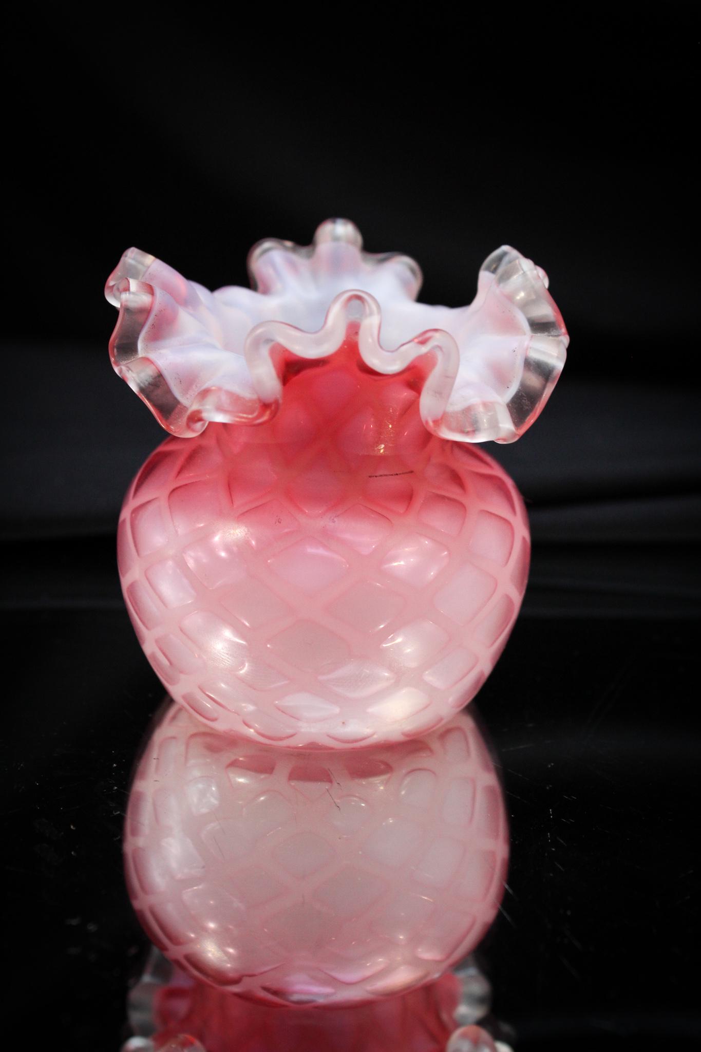 Pink Satin Mother of Pearl Victorian Toothpick Holder (1 of 5)