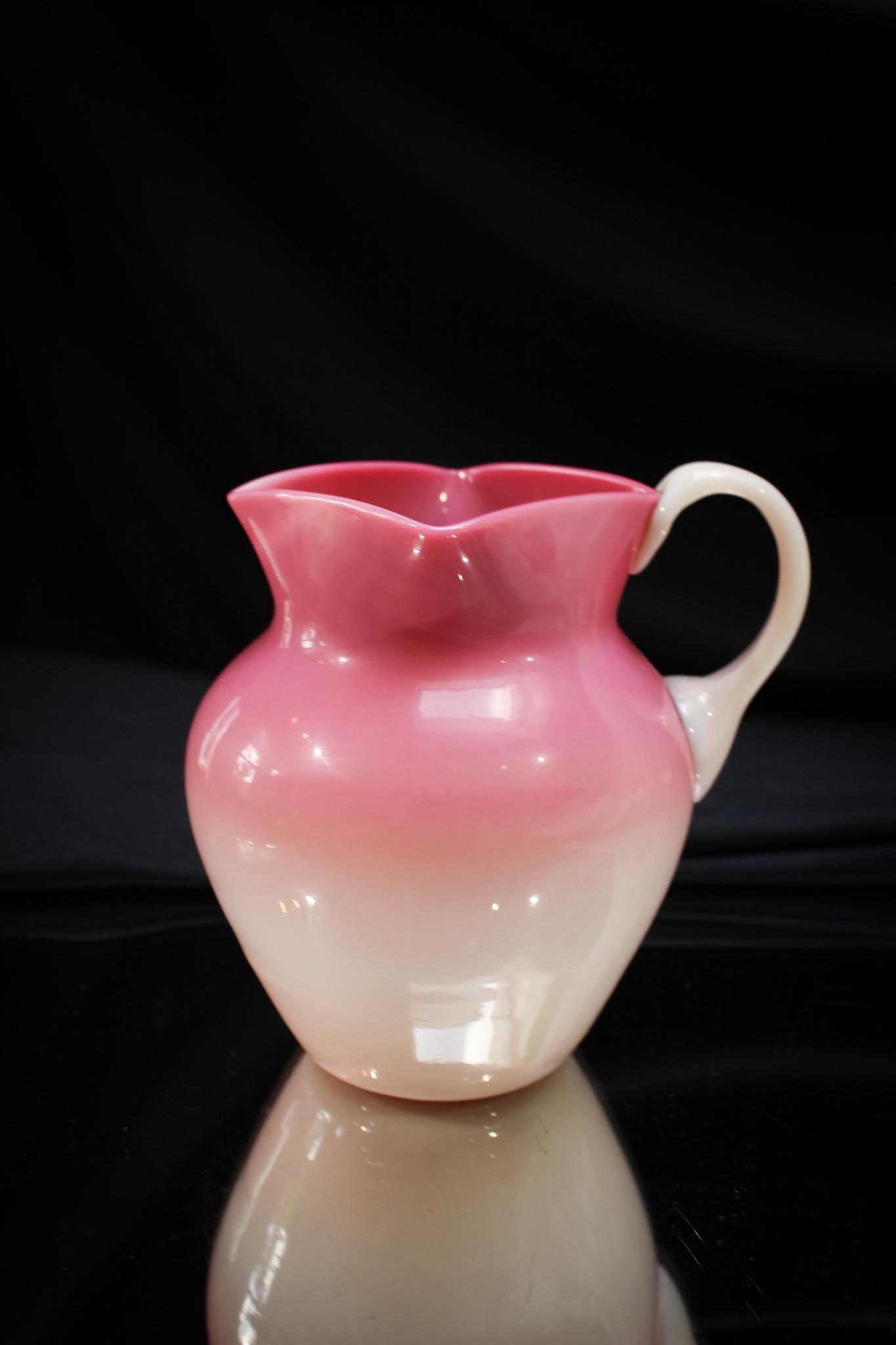 New England Peachblow Victorian Glass Cream Pitcher (1 of 5)