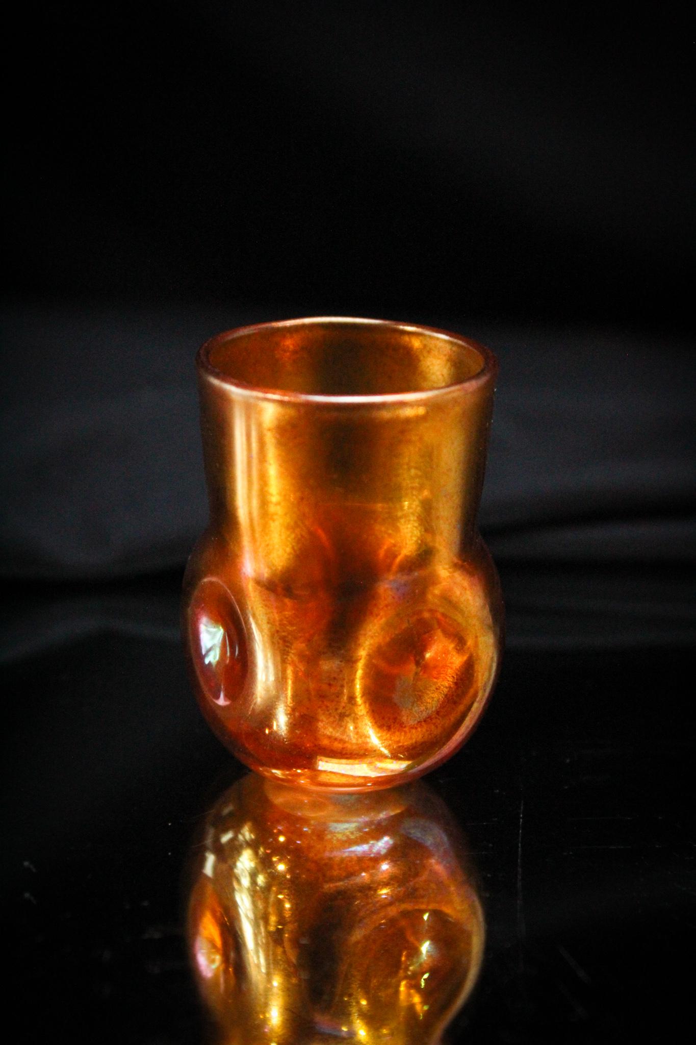 Tiffany Gold favrille Glass signed Toothpick Holder (1 of 5)