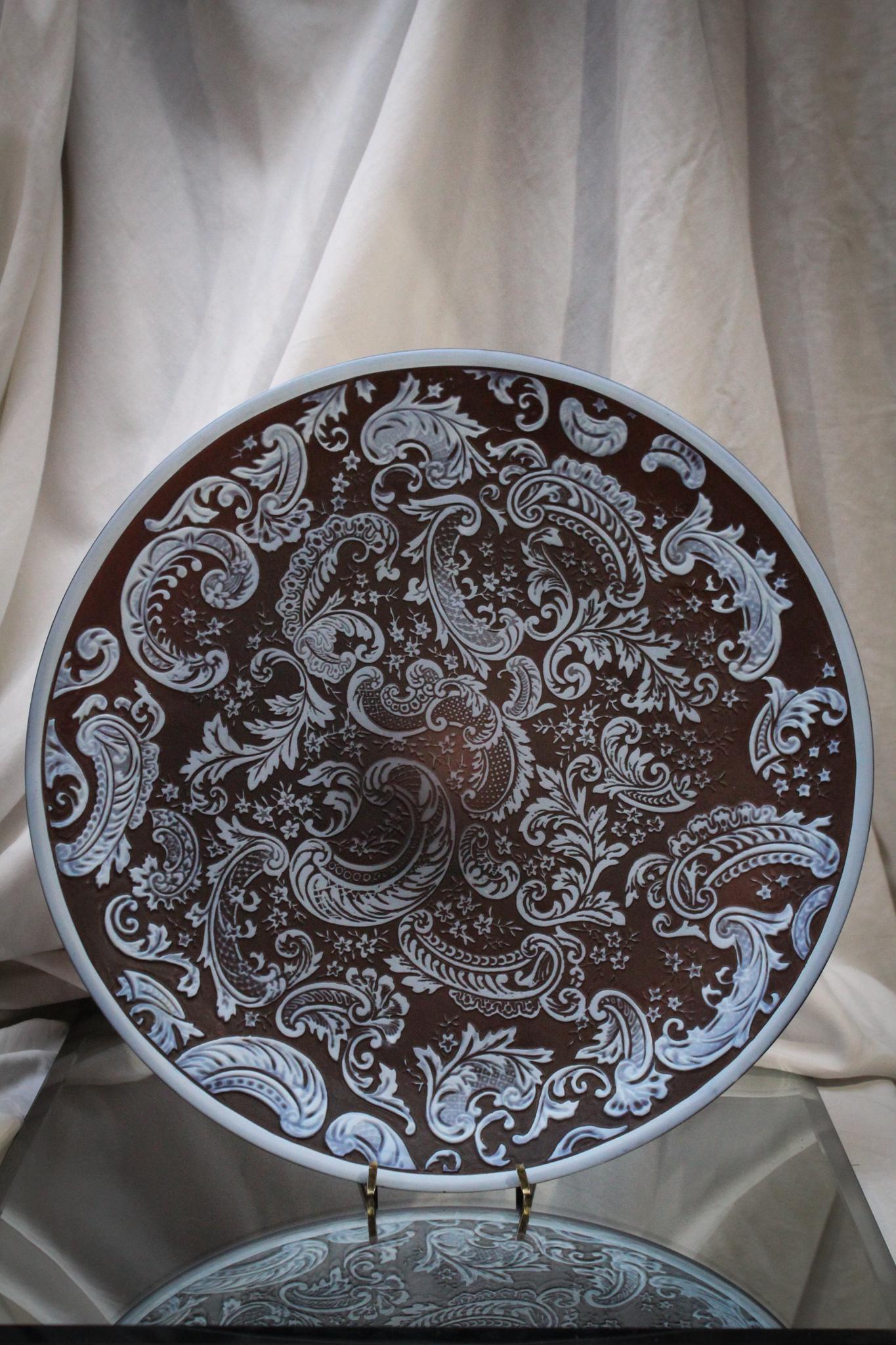 Signed Webb Cameo Victorian Glass Huge 13" Roccoco Design (1 of 7)