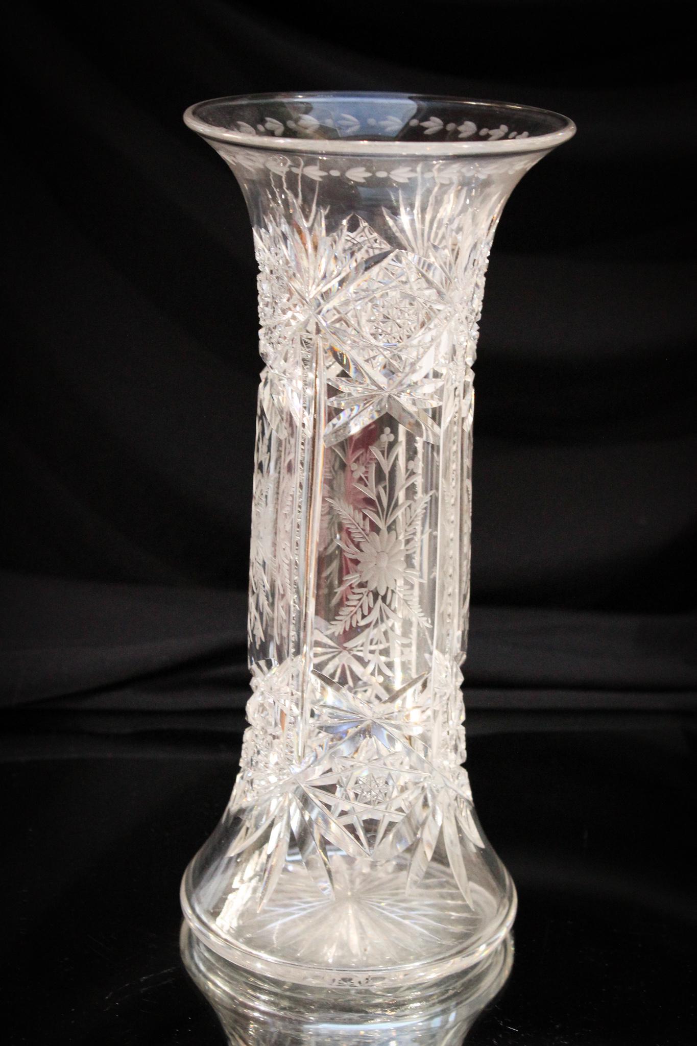 BPCG Brilliant cut Glass 10" Vase (1 of 6)