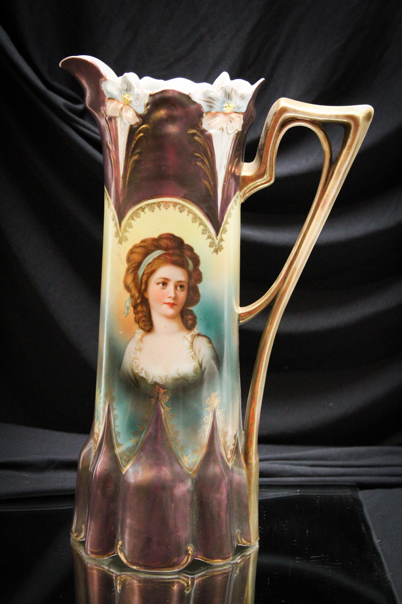 RS Prussia "Countess Potocka" Tiffany Finish 15" Tankard (1 of 6)