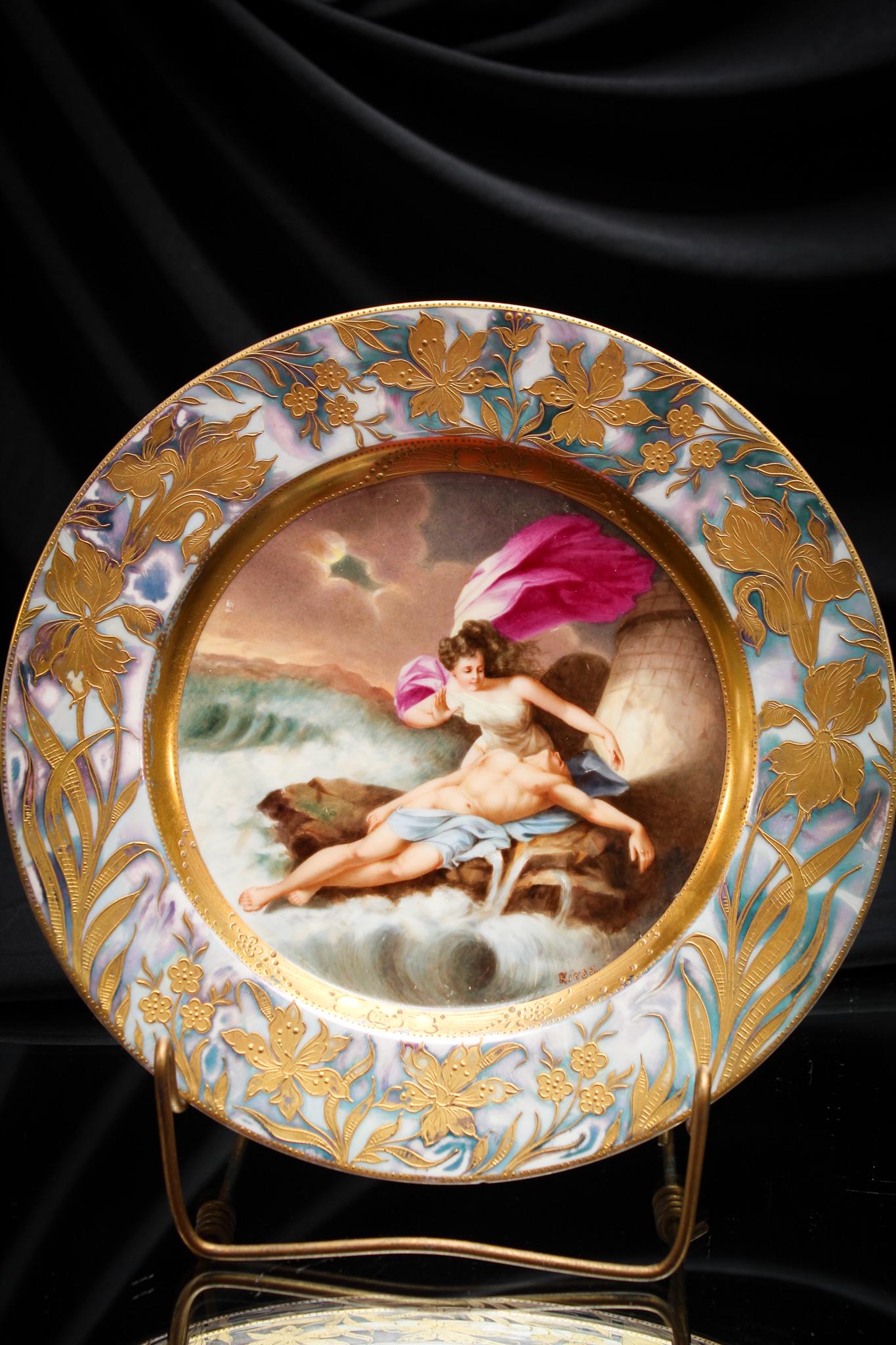 Royal Vienna "Hero & Leander" Porcelain Plate (1 of 4)