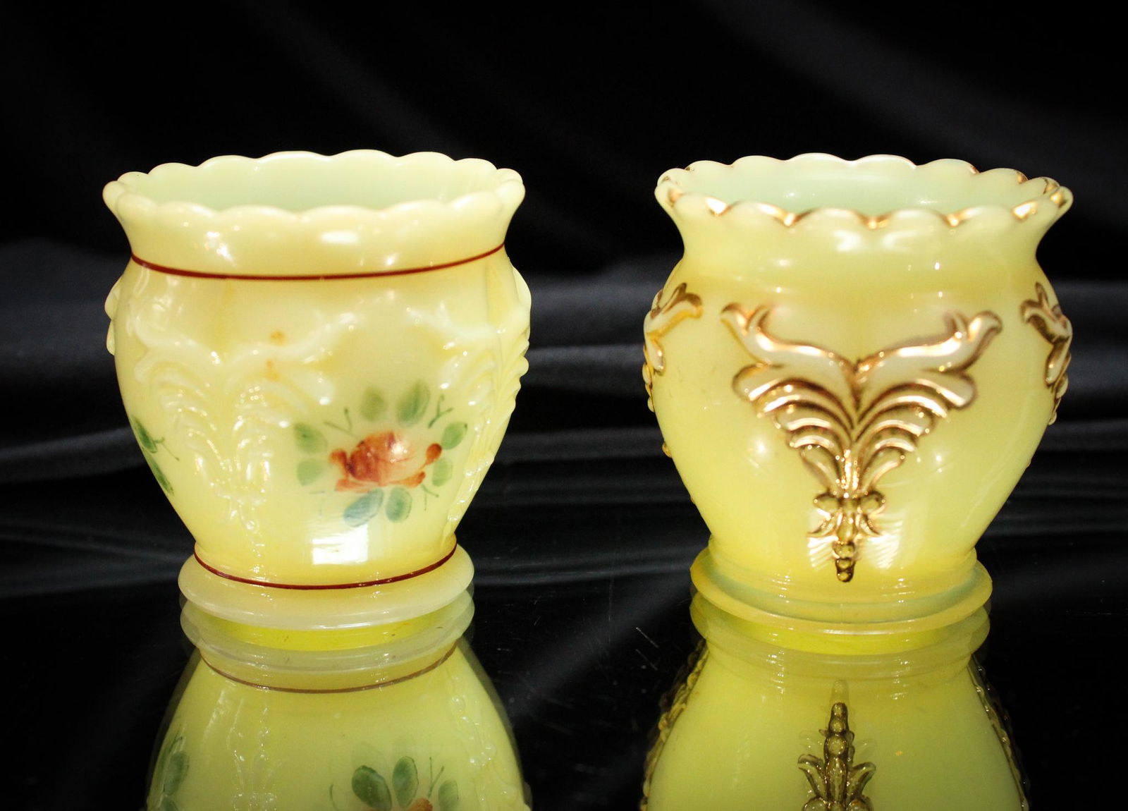 2 pc. Lot Victorian Heisey Custard Glass Toothpick Holders (1 of 8)