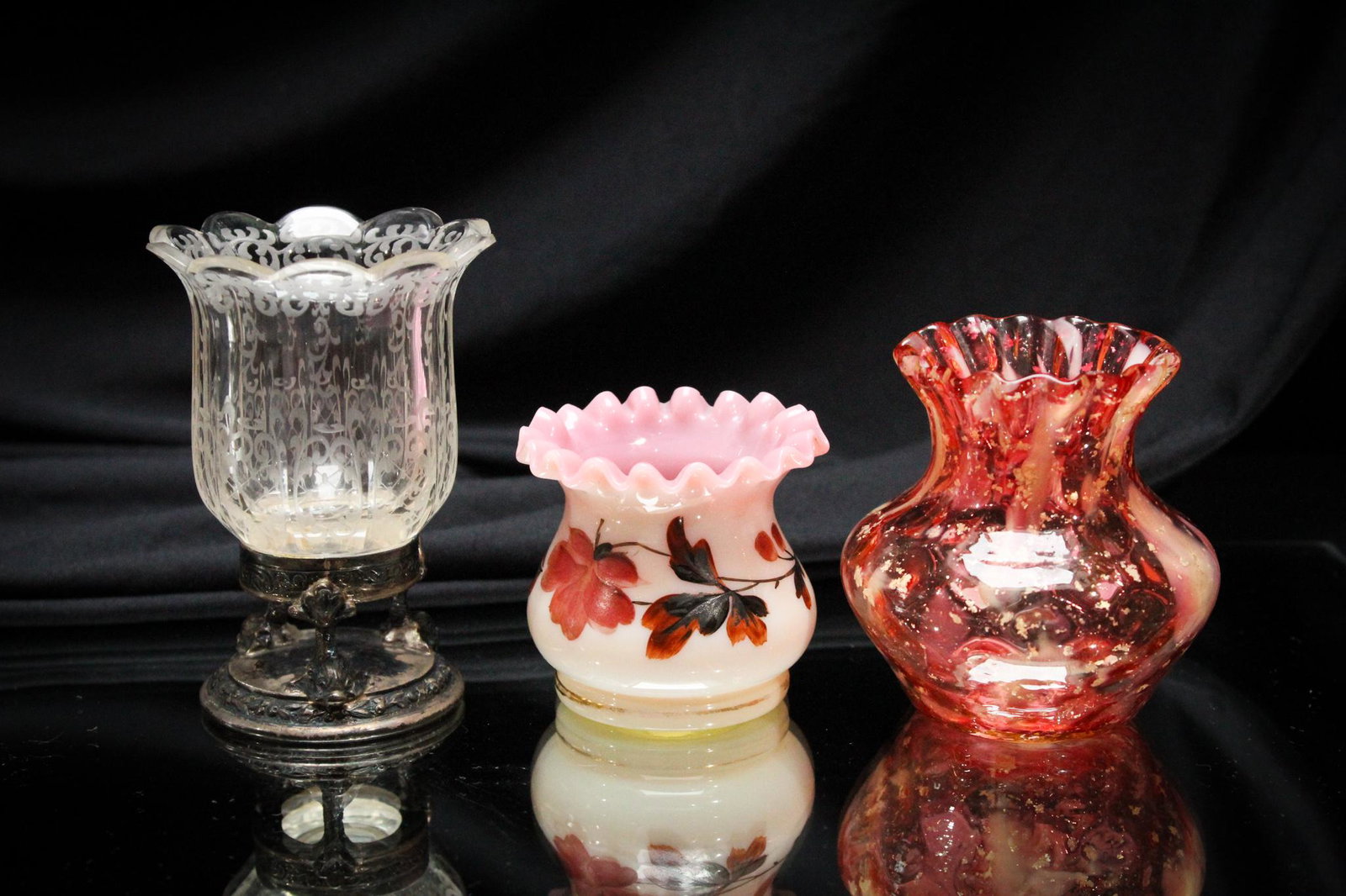 3 pc. Lot Victorian Spatter Cased & More Toothpick Holders (1 of 7)