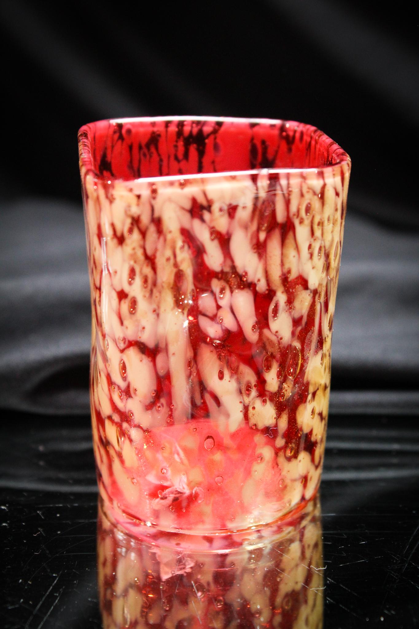 Ruby & Gold Mica Spatter Victorian Toothpick Holder (1 of 3)