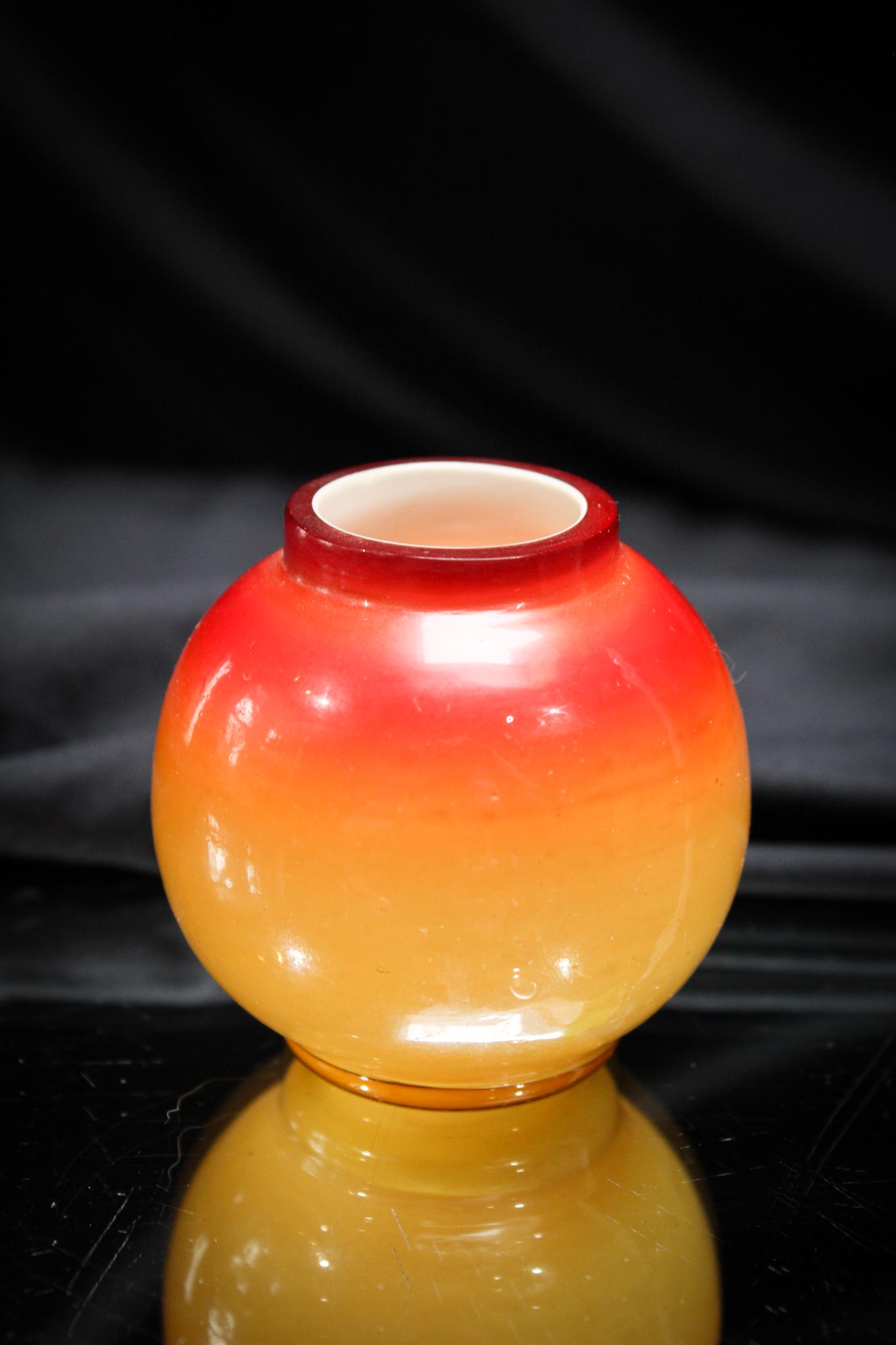 Wheeling Peachblow Victorian Glass Toothpick Holder: Super coloring on this scarce Wheeling peachblow glass Victorian toothpick holder. It measures 2 1/4" tall. NICE!