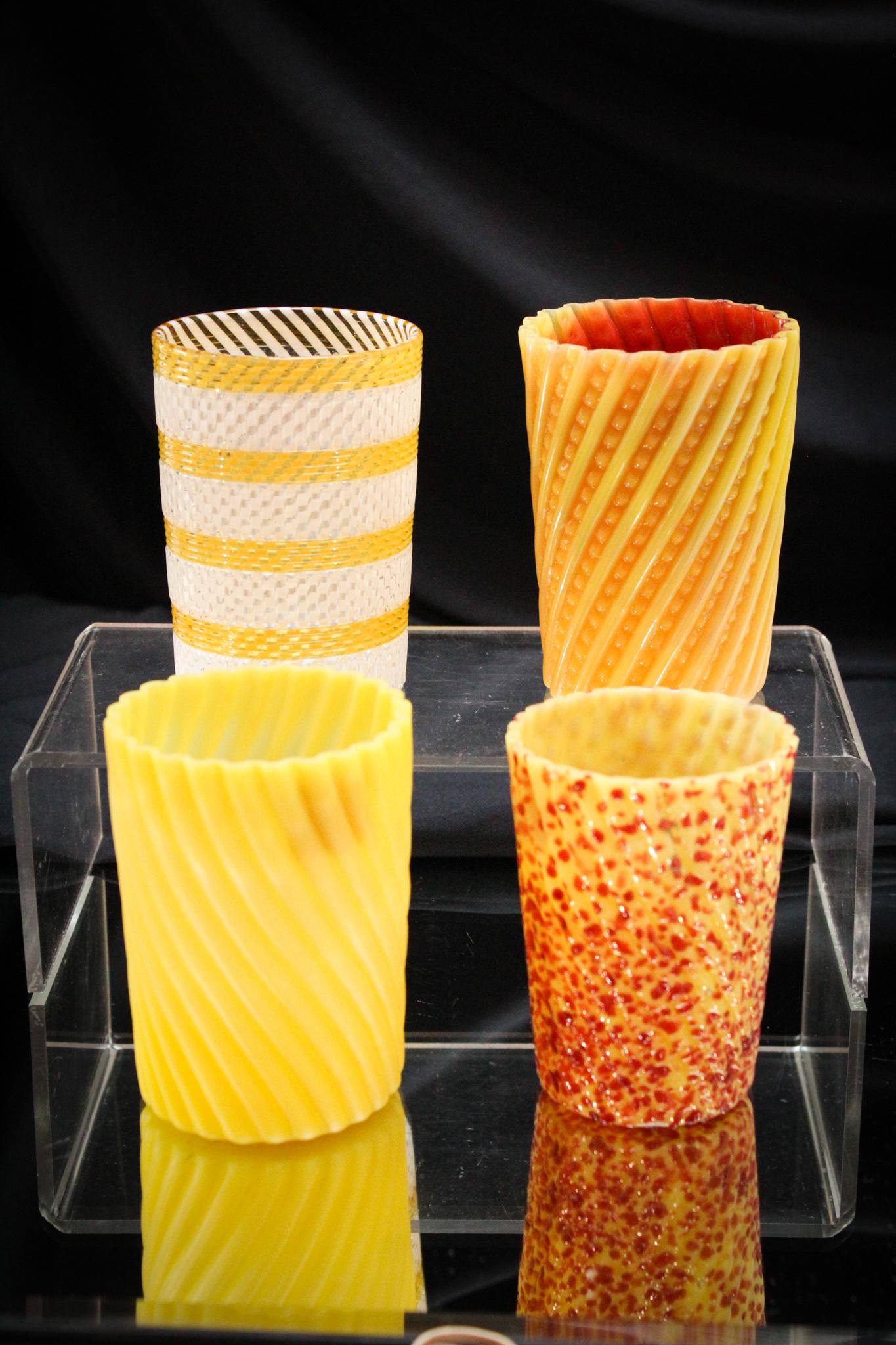 4 pc. Lot Victorian Tumblers Overshot, Ribbed Threaded & More (1 of 9)