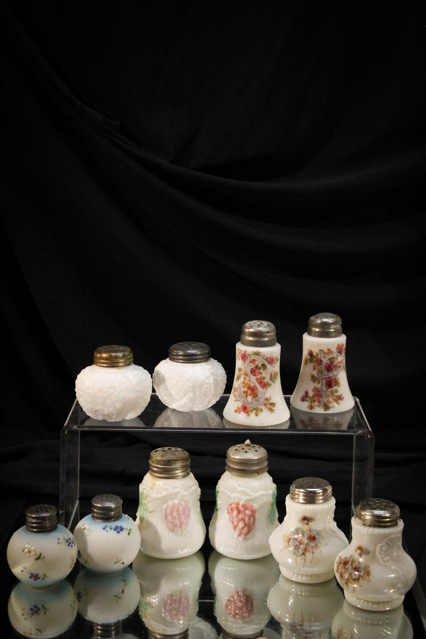 10 pc. Lot Victorian Opal Glass Salt Shakers (1 of 4)