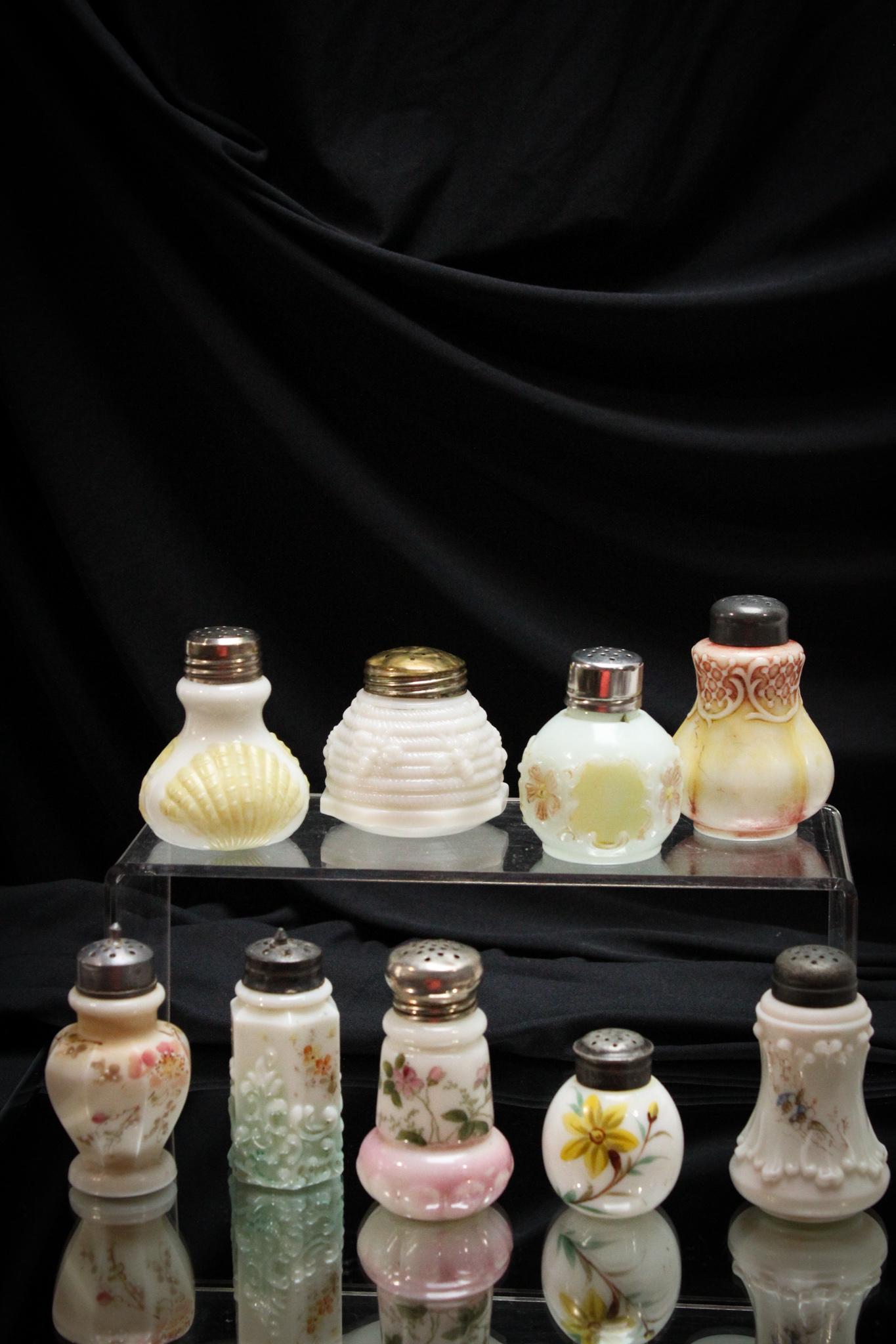 10 pc. Lot Victorian Opal Glass Salt Shakers (1 of 3)