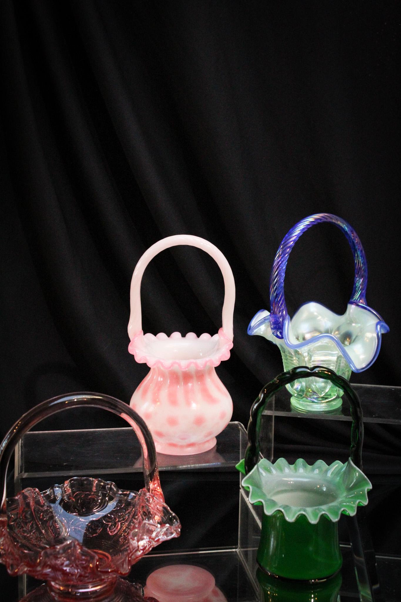 4 pc Lot Fenton Art Glass Basket Assortment (1 of 9)