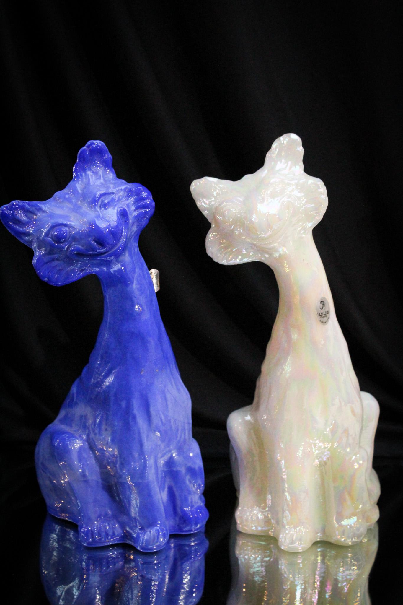 2 pc Lot Fenton Art Glass 11" Alley Cats (1 of 4)