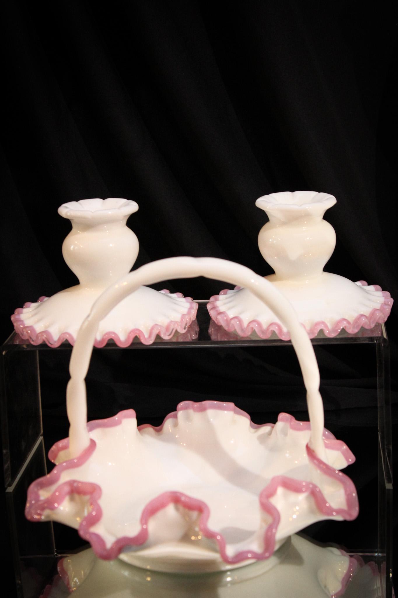 3 pc Lot Fenton Apple Blossom Crest Glass (1 of 5)