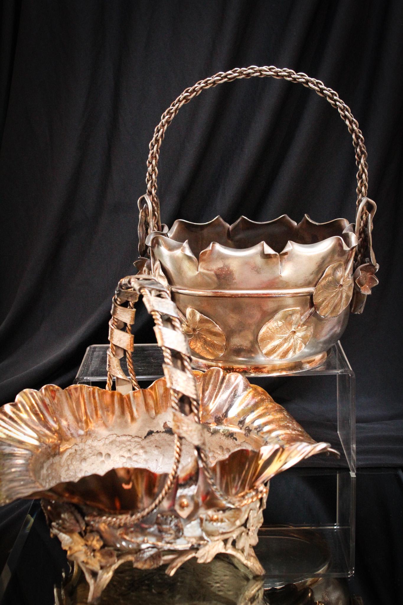 2 pc Lot Victorian Silverplate Baskets (1 of 12)