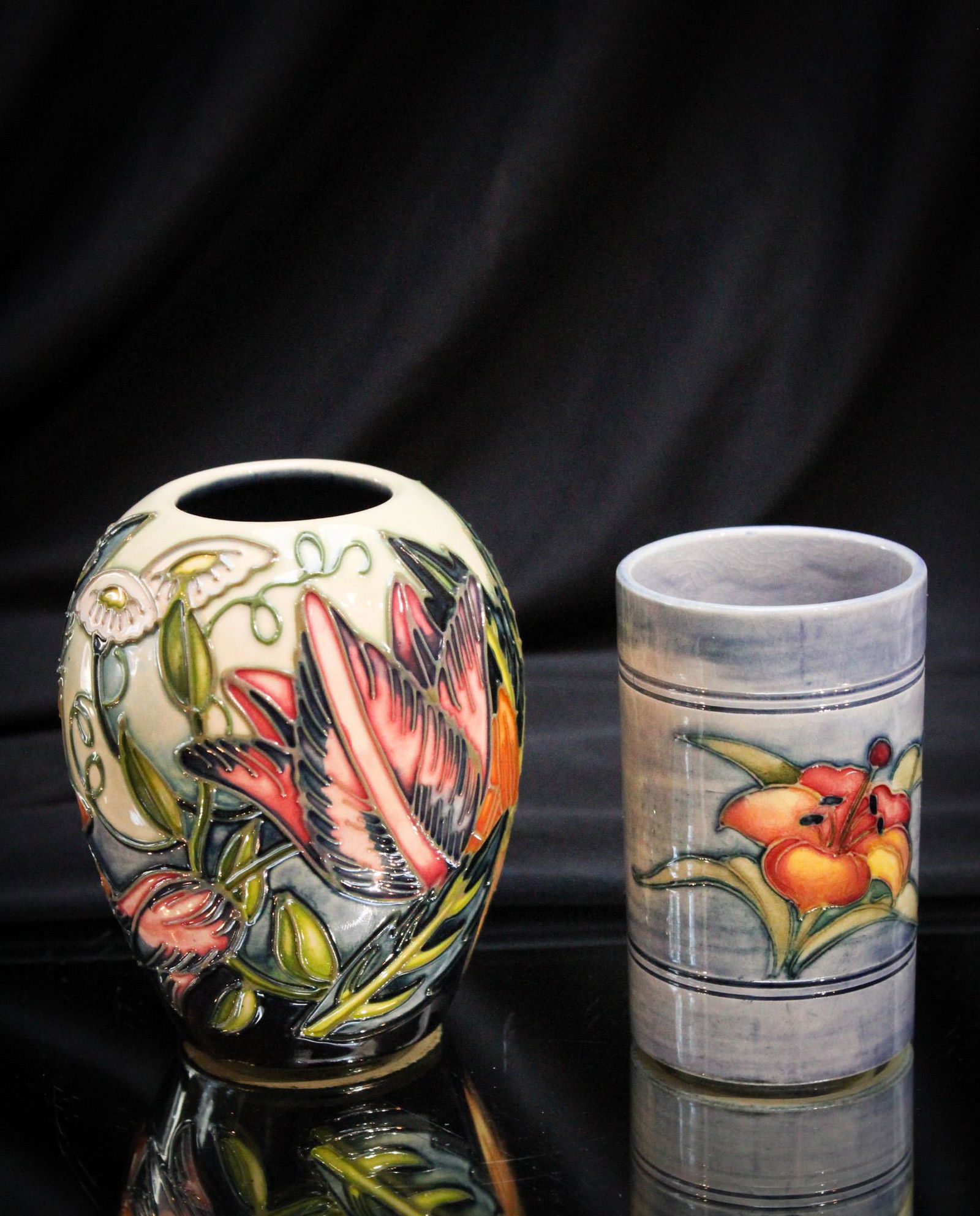 2 pc Lot Moorcroft Floral Cabinet Vases (1 of 9)