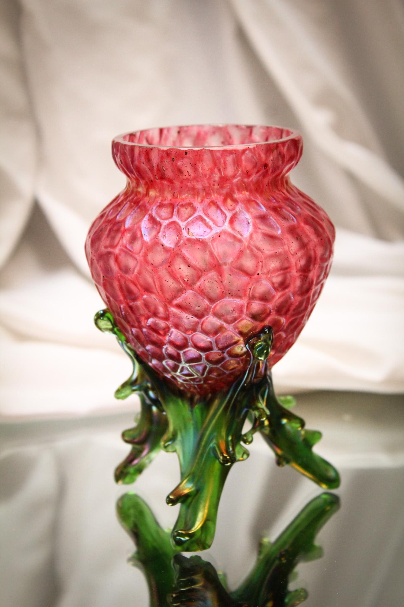 Kralik Austrian Art Glass Martele Vase (1 of 5)