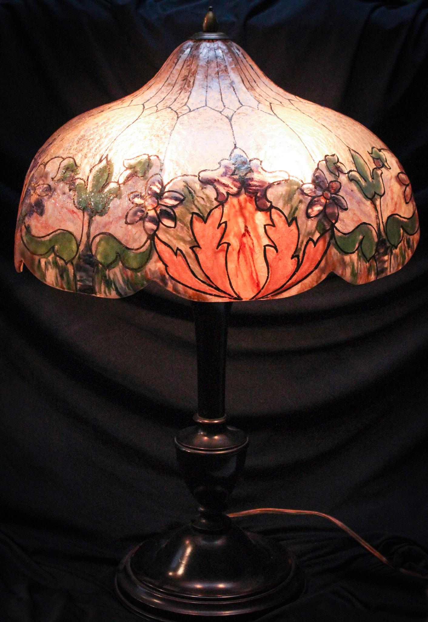 Pairpoint Murano Reverse Painted Chipped Ice Table Lamp (1 of 11)