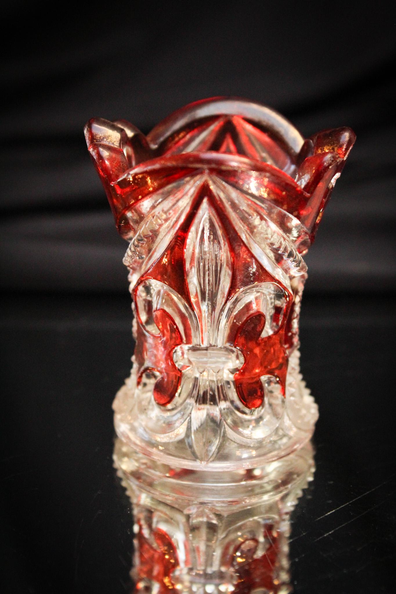 Ruby Stained Victorian Glass Toothpick Holder (1 of 4)