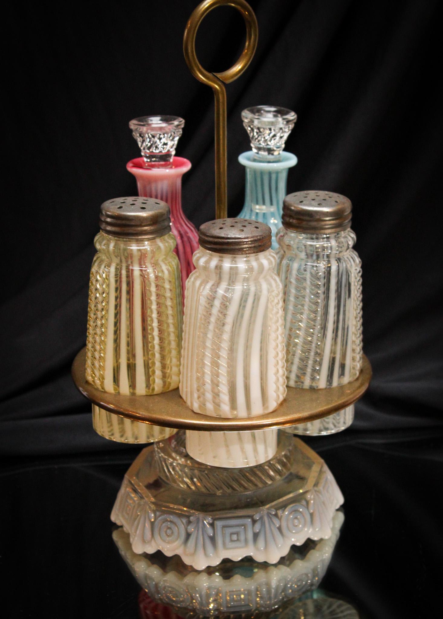 Northwood Opalescent Victorian Glass Condiment castor (1 of 11)
