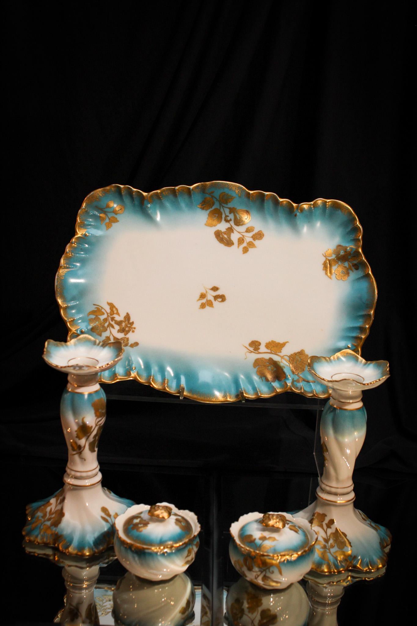 Limoges Hand Painted Porcelain Dresser Set (1 of 9)