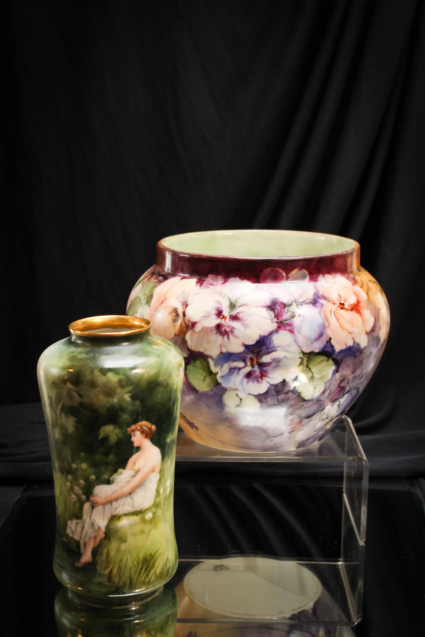 2 pc Lot D&Co France Hand Painted Porcelain Vases & More (1 of 13)