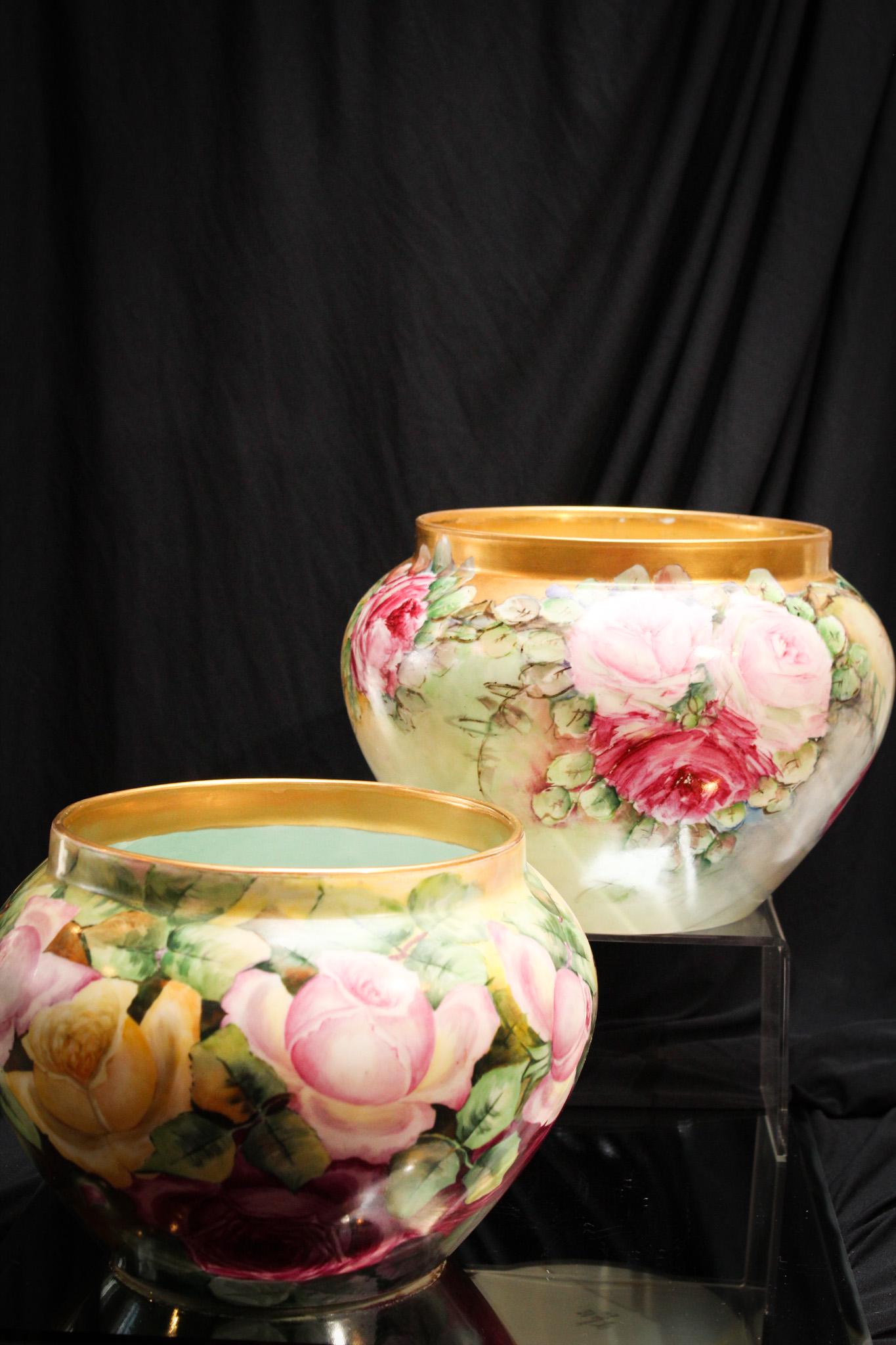 2 pc Lot Hand Painted jardinere Porcelana (1 of 11)