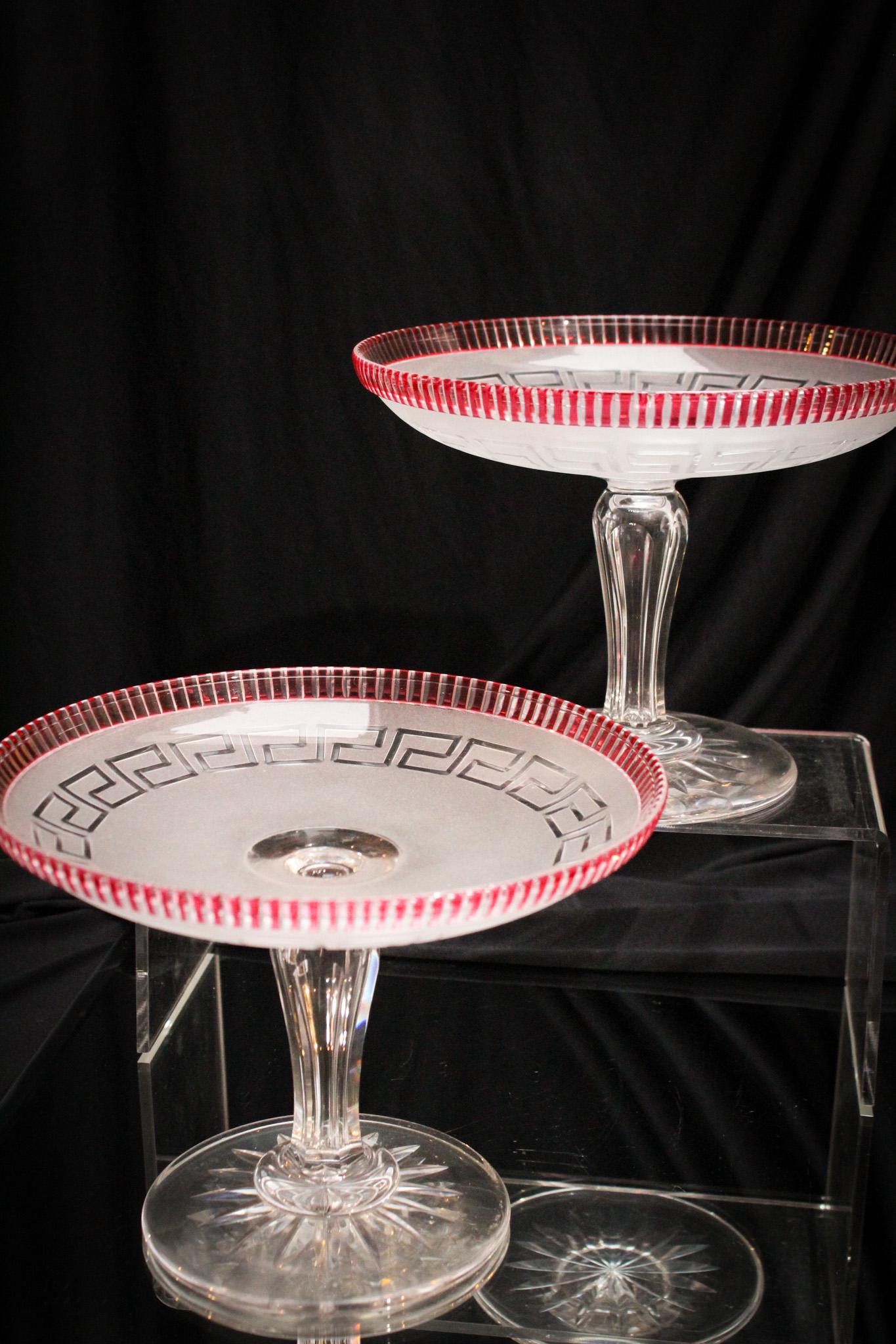 2 pc Lot Mt. Washington Peppermint Stick Glass Compotes (1 of 6)