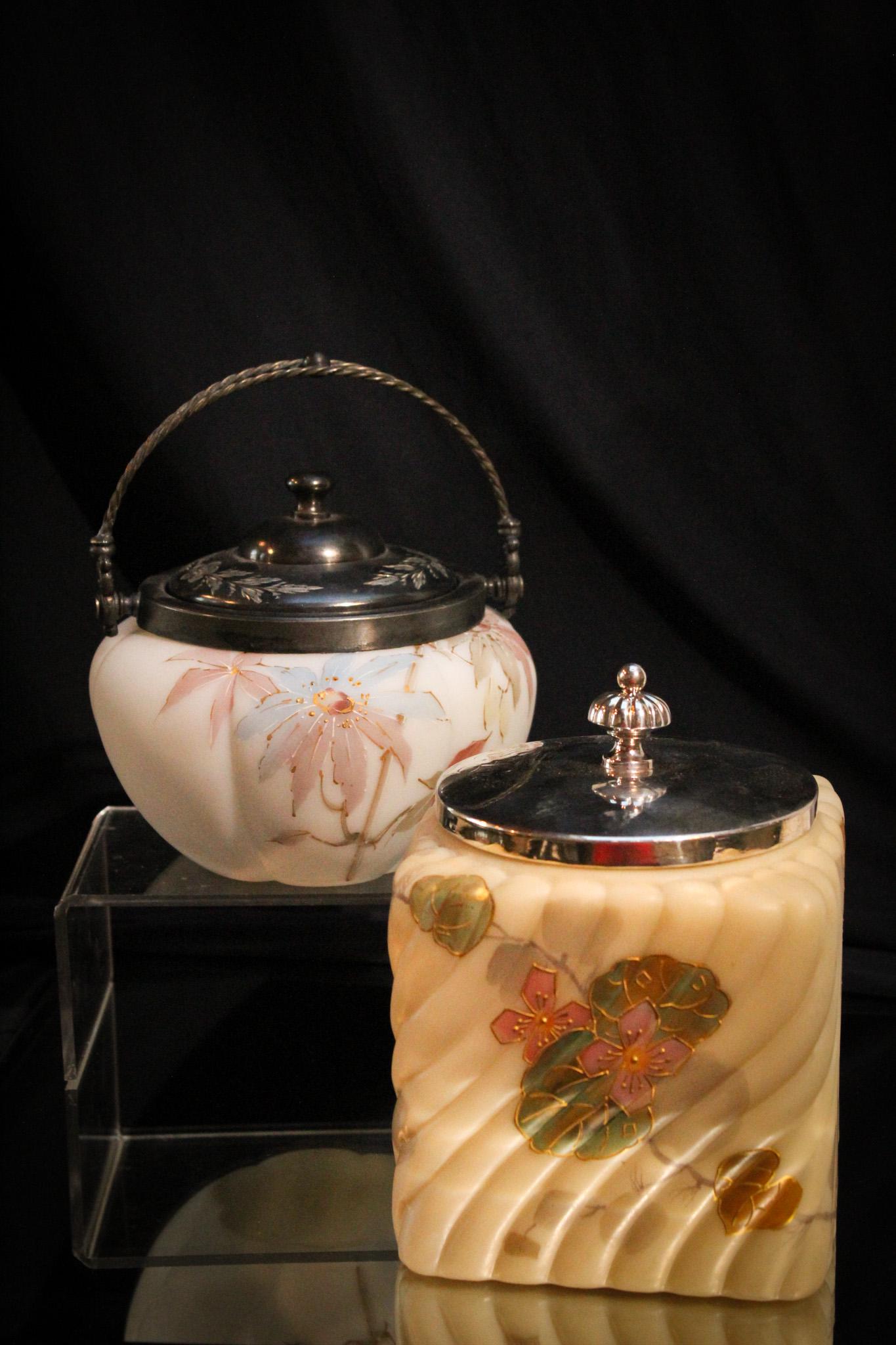 2 pc Lot Victorian Glass Smith Bros. Biscuit Jars (1 of 8)